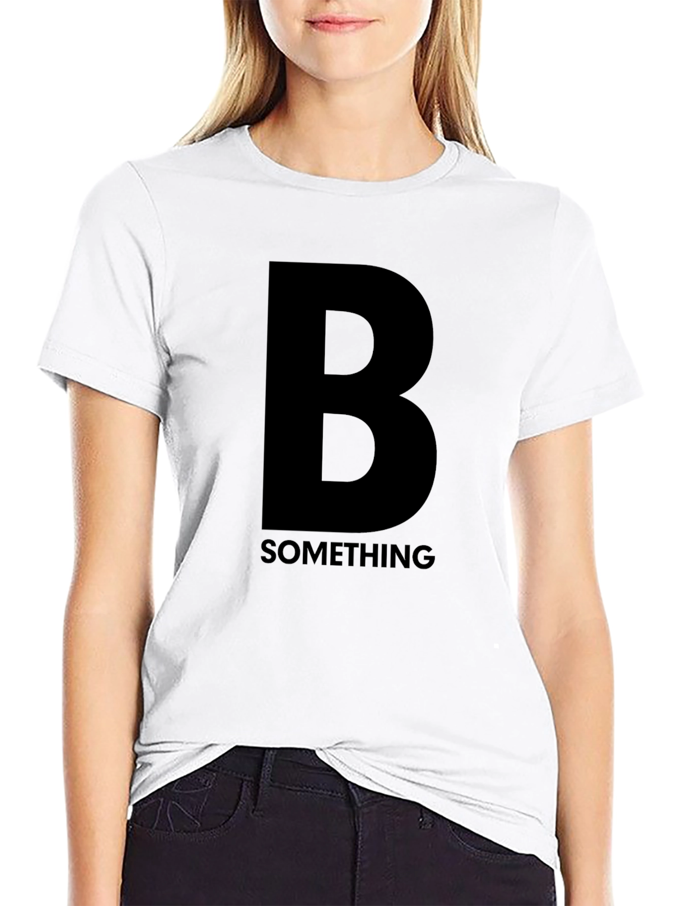 Black Bold "B Something" Black Graphic T-Shirt view 9