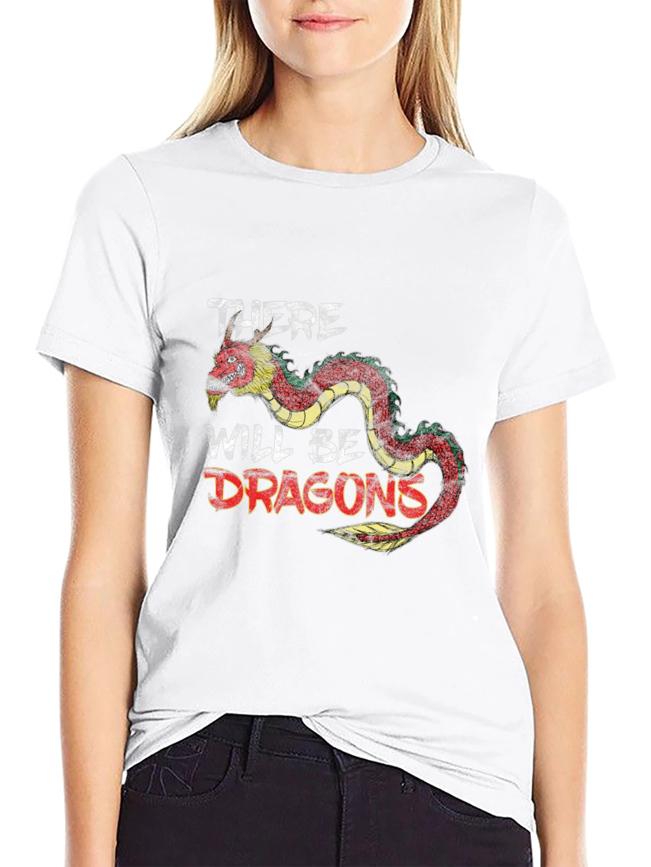 Black There Will Be Dragons Graphic Tee - Black Cotton Shirt view 9