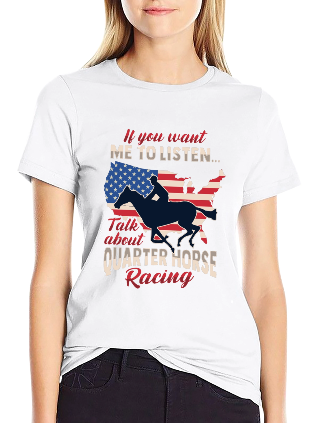 Black Quarter Horse Racing Graphic T-Shirt view 9