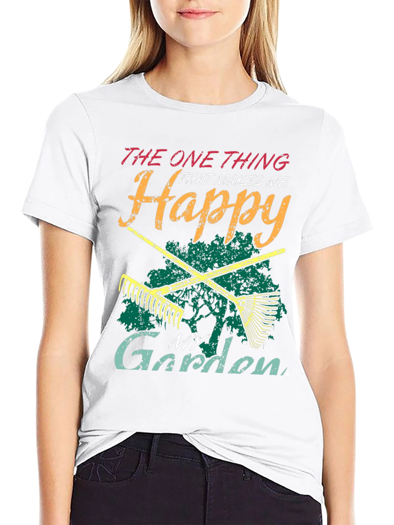Black Happy Garden T-Shirt - Gardening Lover's Tee view 9
