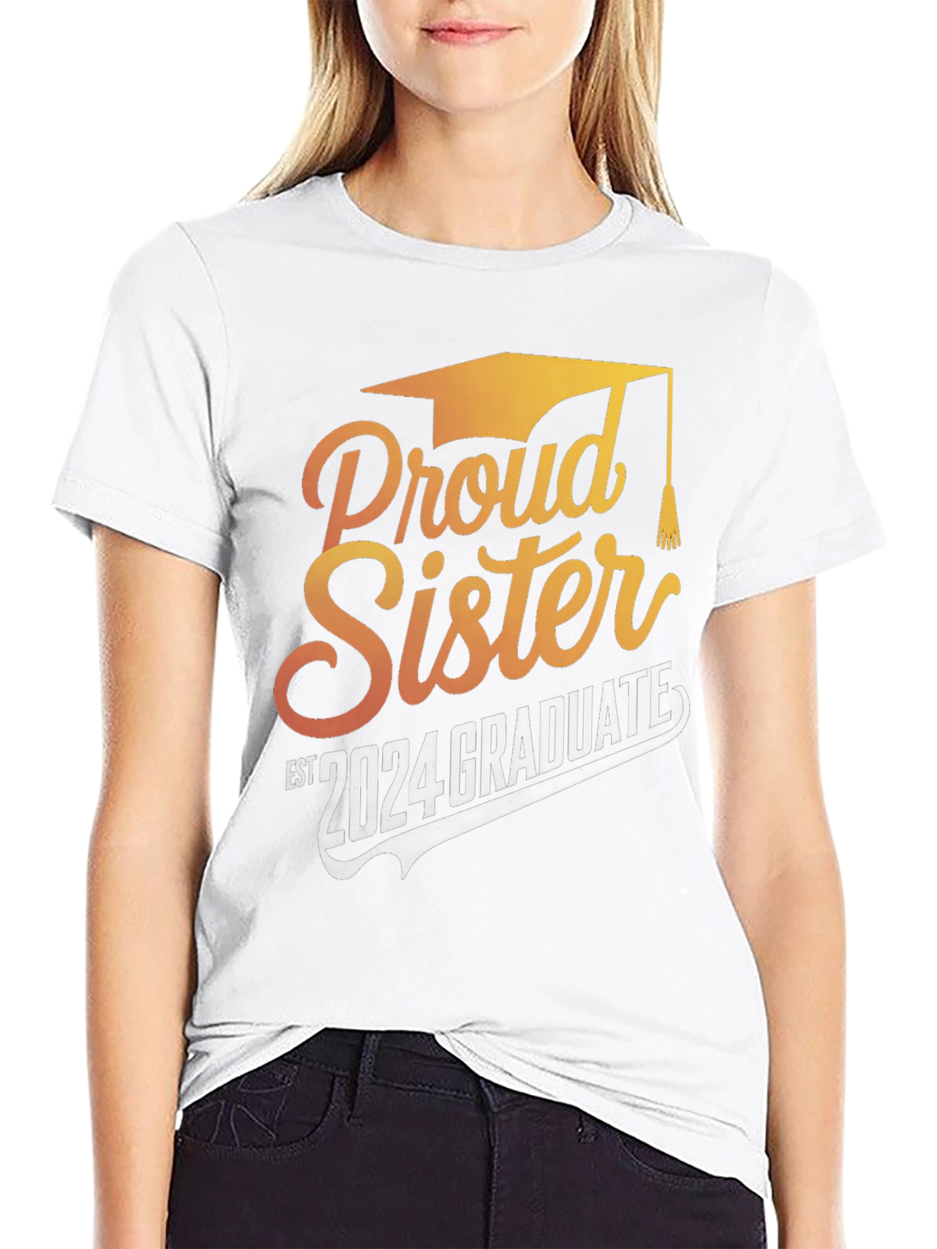 Proud Sister 2024 Graduate Black T-Shirt - 9