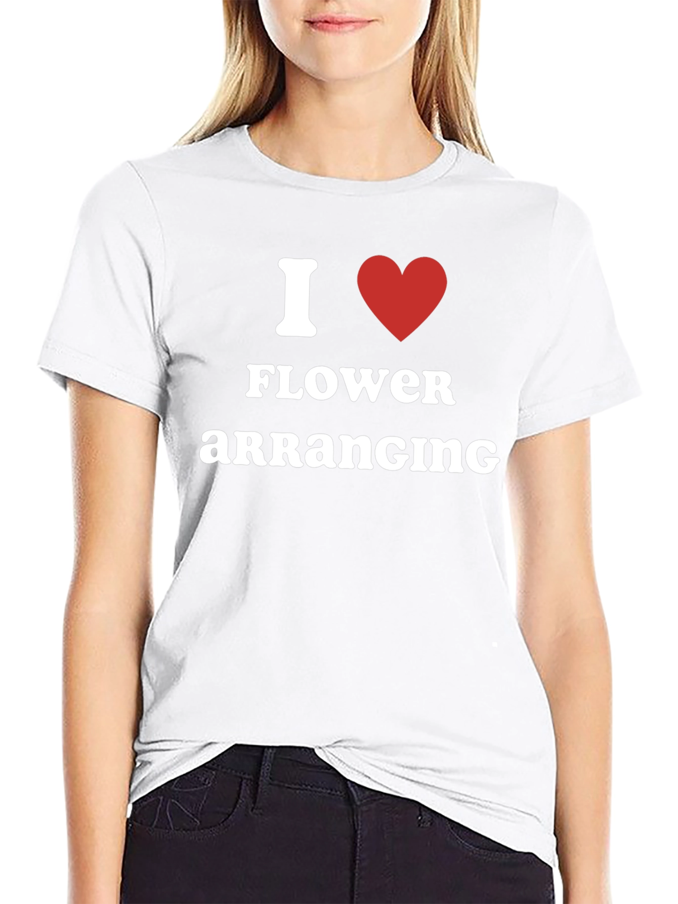 Black I Love Flower Arranging Black T-Shirt view 9