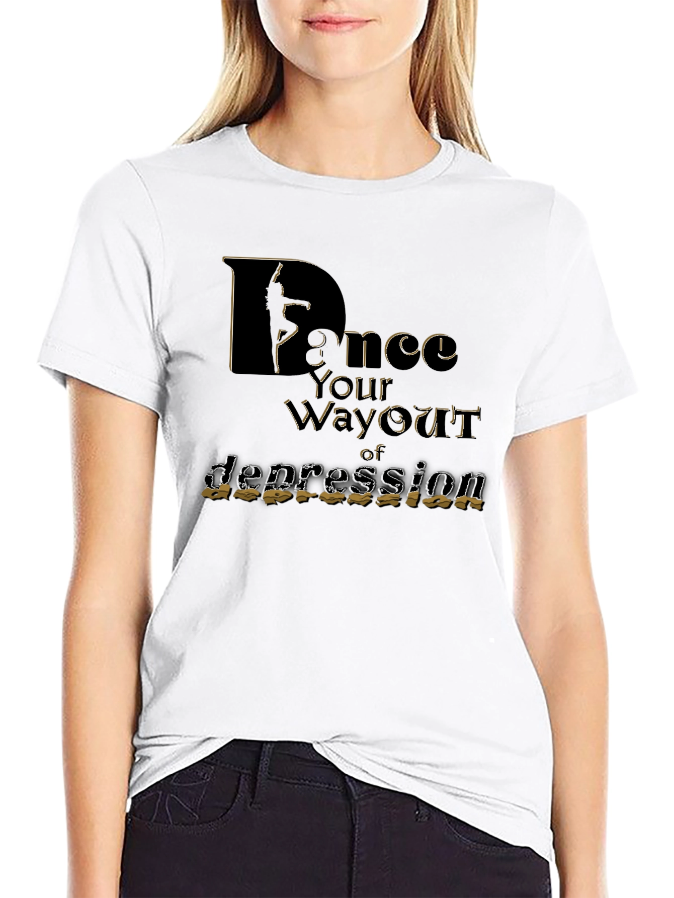 Black Dance Your Way Out of Depression T-Shirt view 9