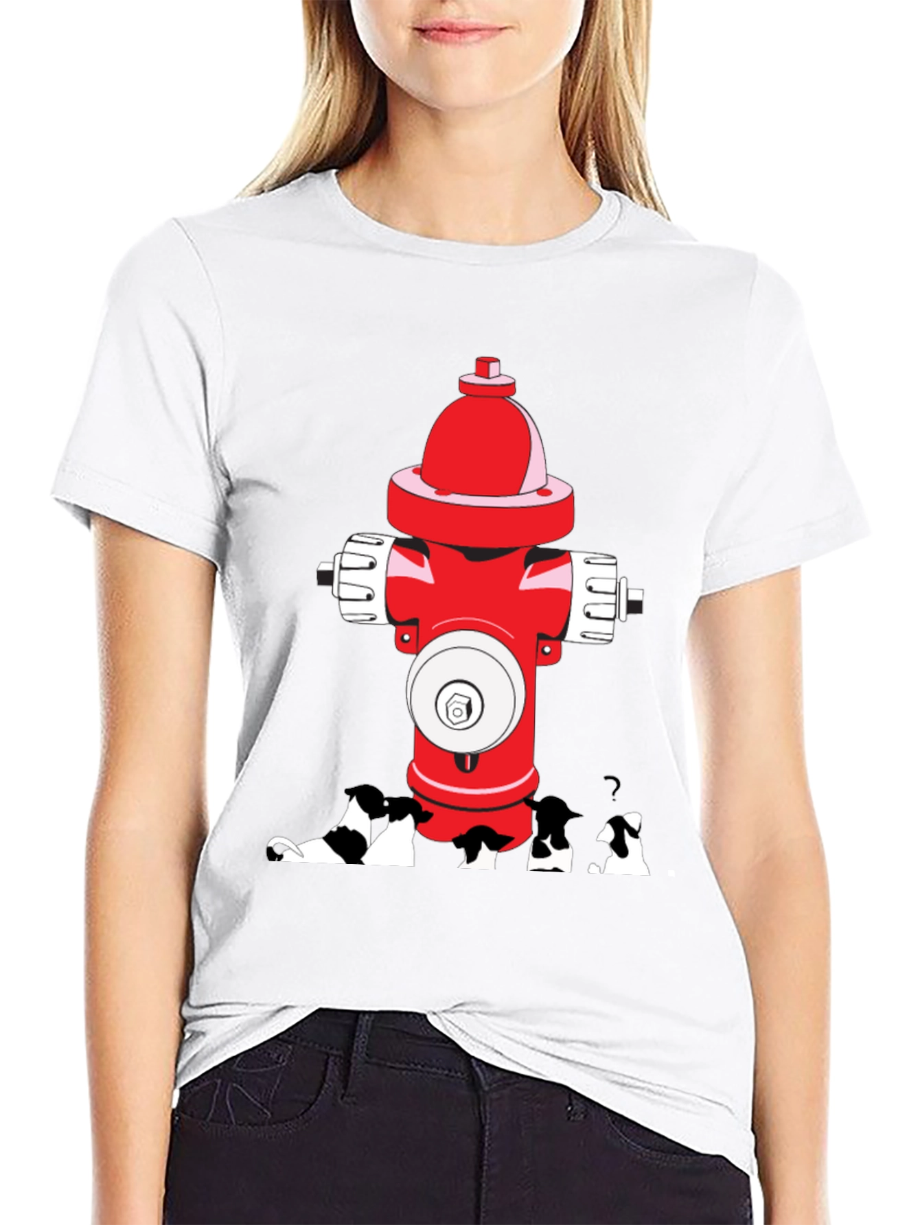 Black Dog Peeing on Fire Hydrant Graphic Tee view 9