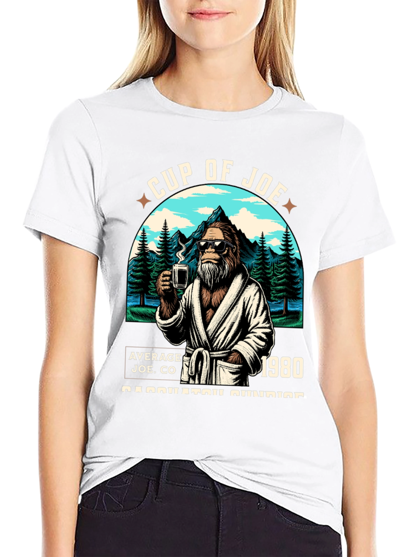 Black Cup of Joe Bigfoot T-Shirt: Average Joe CO view 9