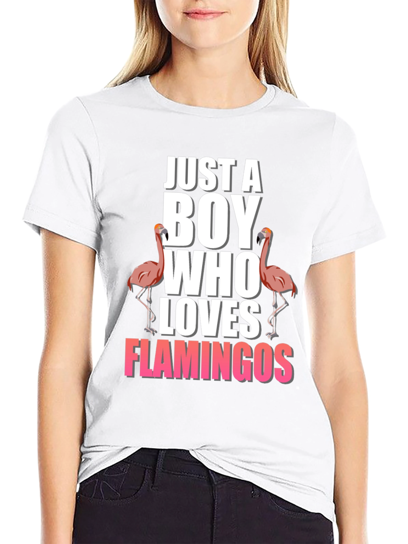 Black Boy Who Loves Flamingos T-Shirt view 9