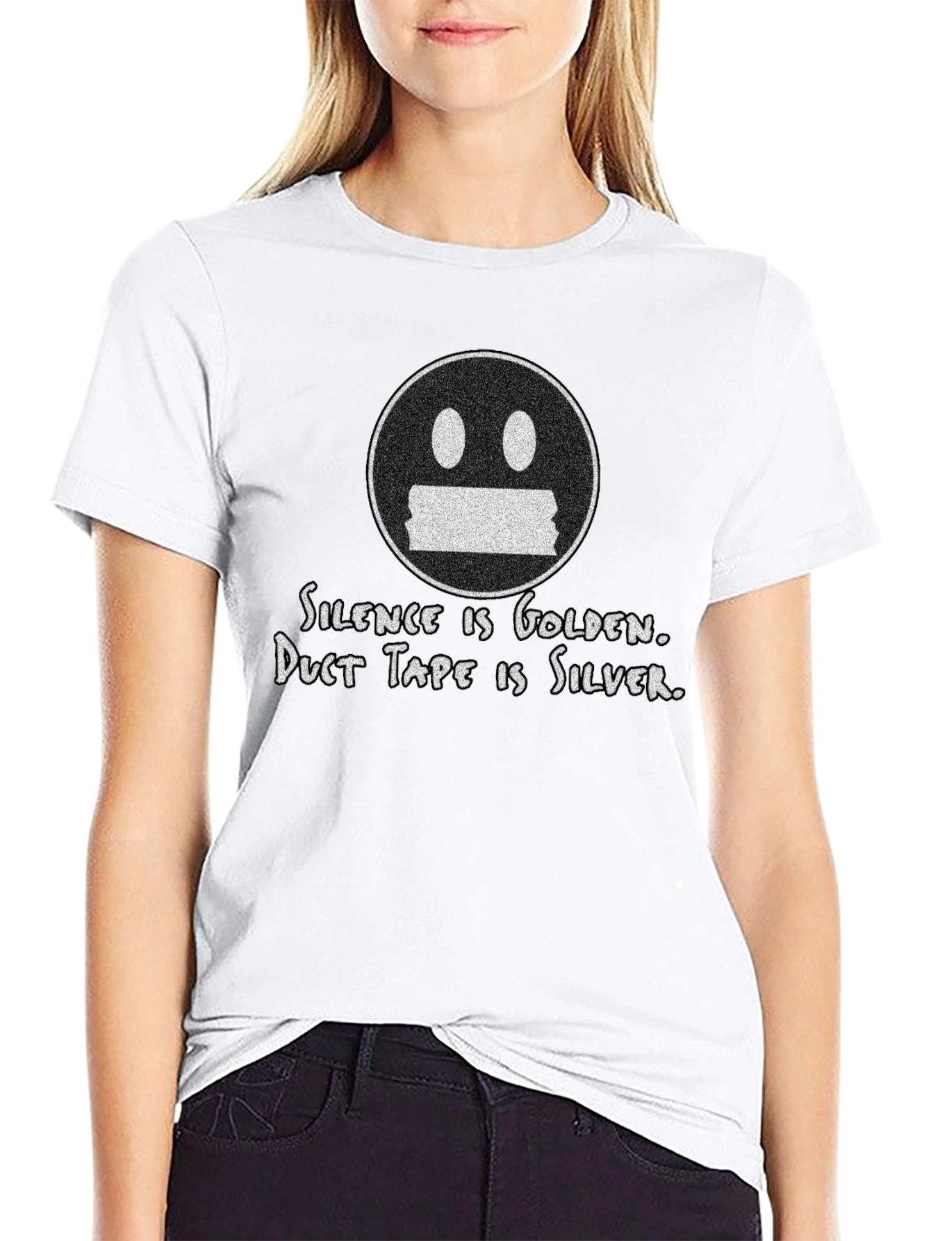 Black Silence is Golden T-Shirt - Funny Graphic Tee view 9