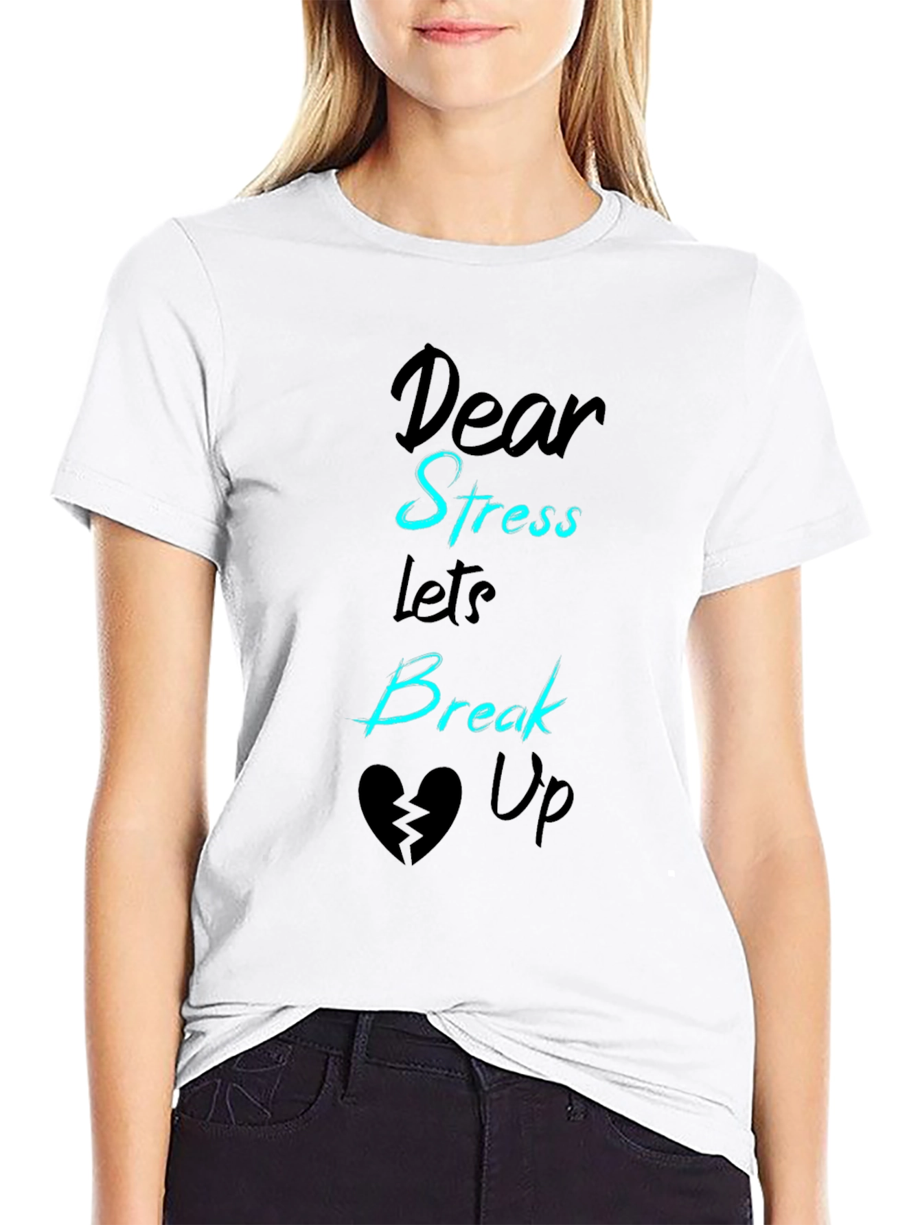Black Dear Stress Break Up T-Shirt view 9