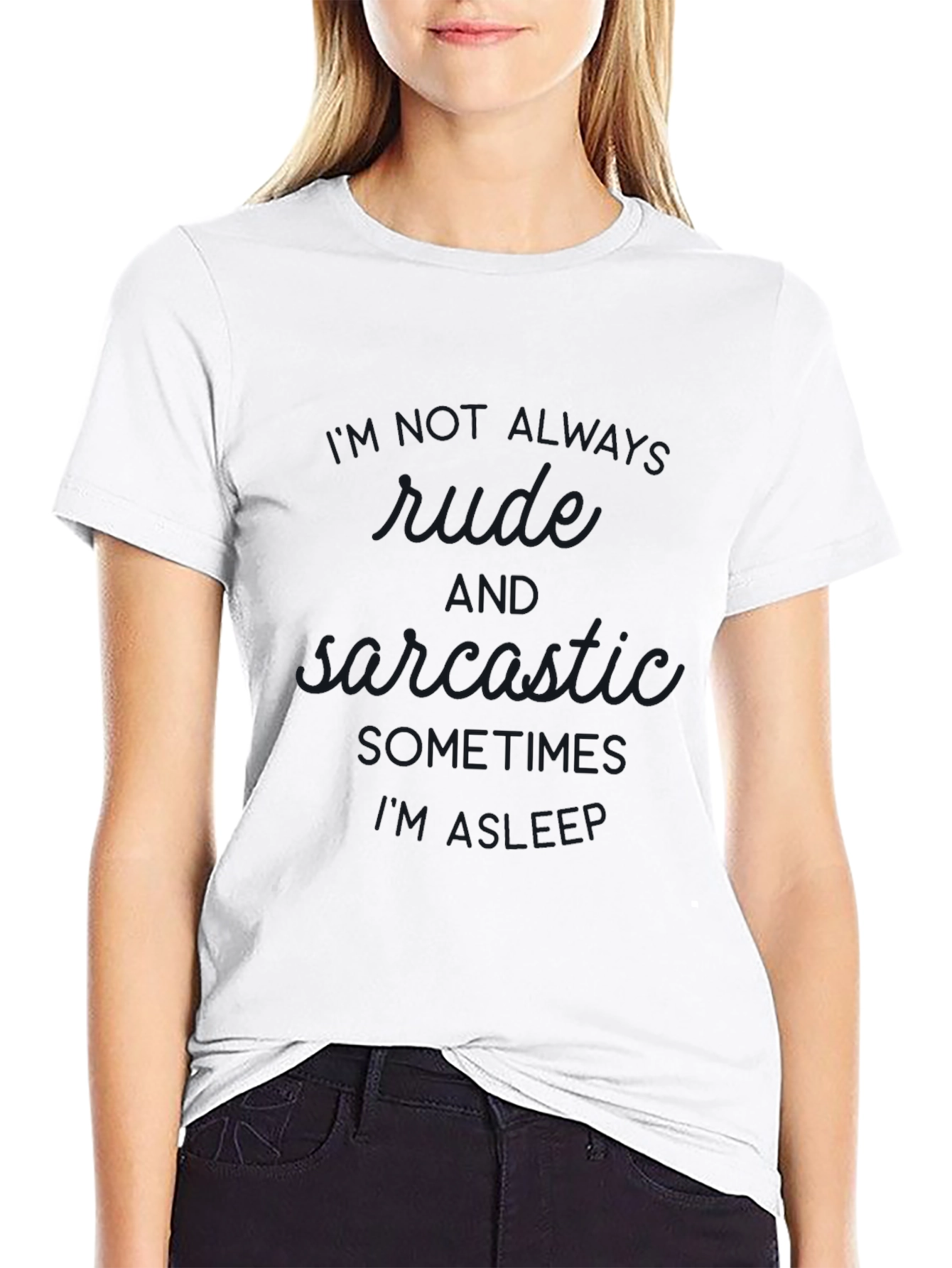 Black Always Rude Sarcastic Sleep Funny T-Shirt view 9