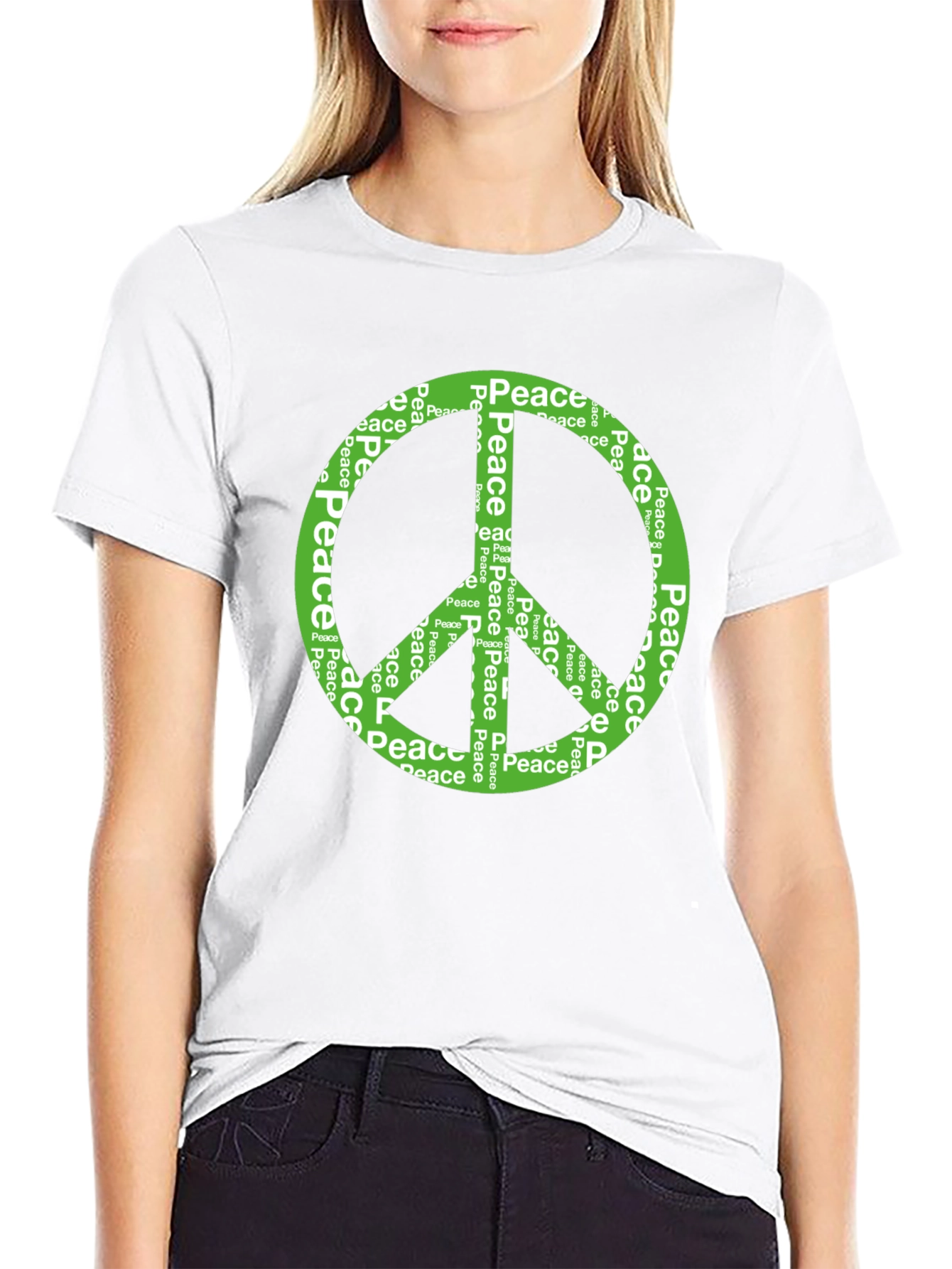 Black Peace Sign Graphic Tee - Black view 9