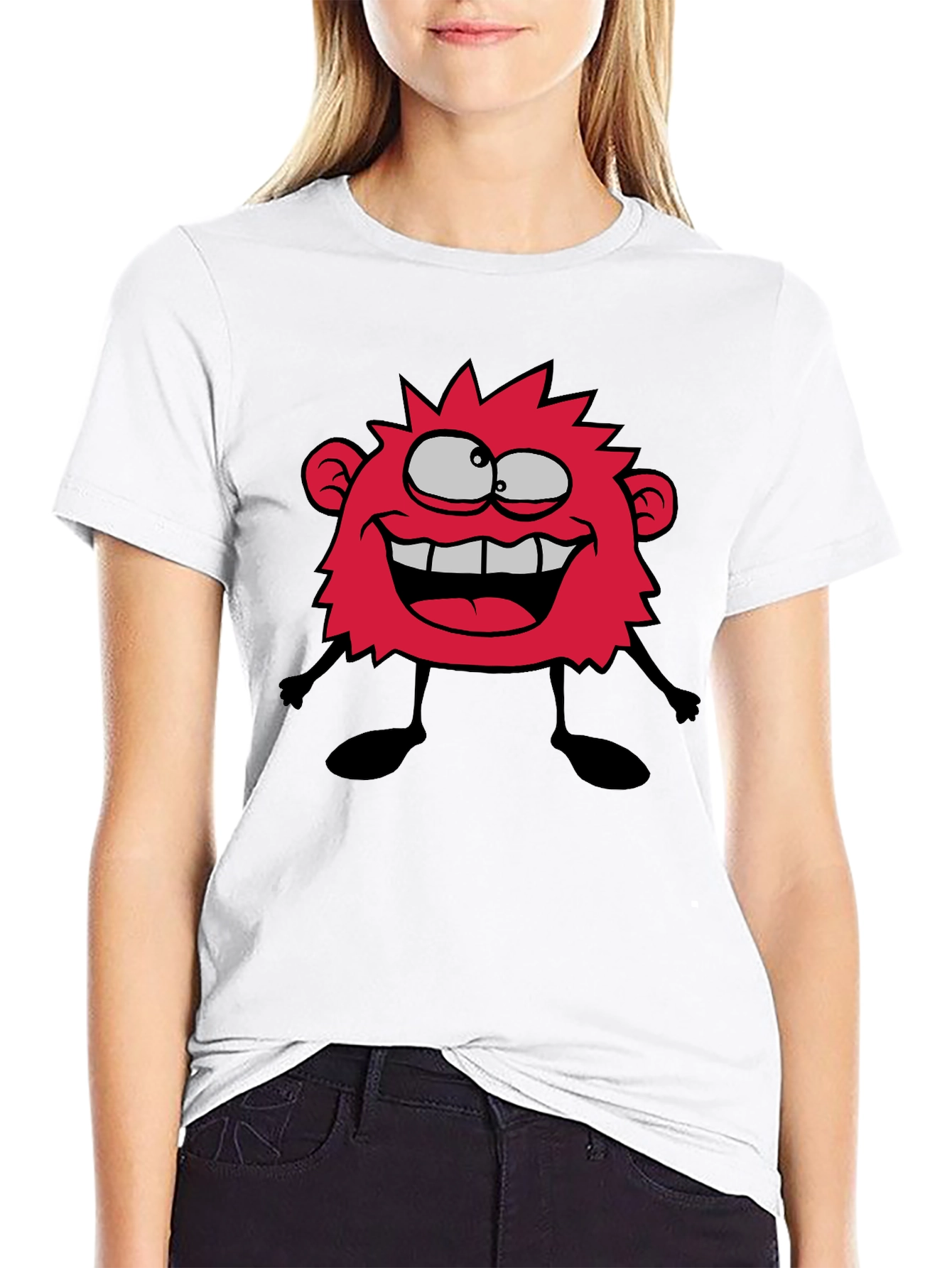 Black Funny Monster Graphic T-Shirt - Casual Black Tee view 9