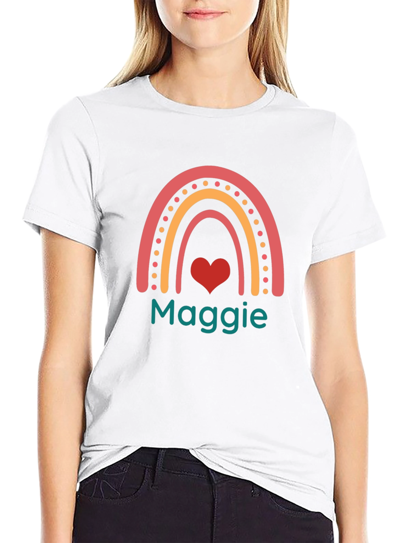 Black Rainbow Heart Maggie T-Shirt view 9