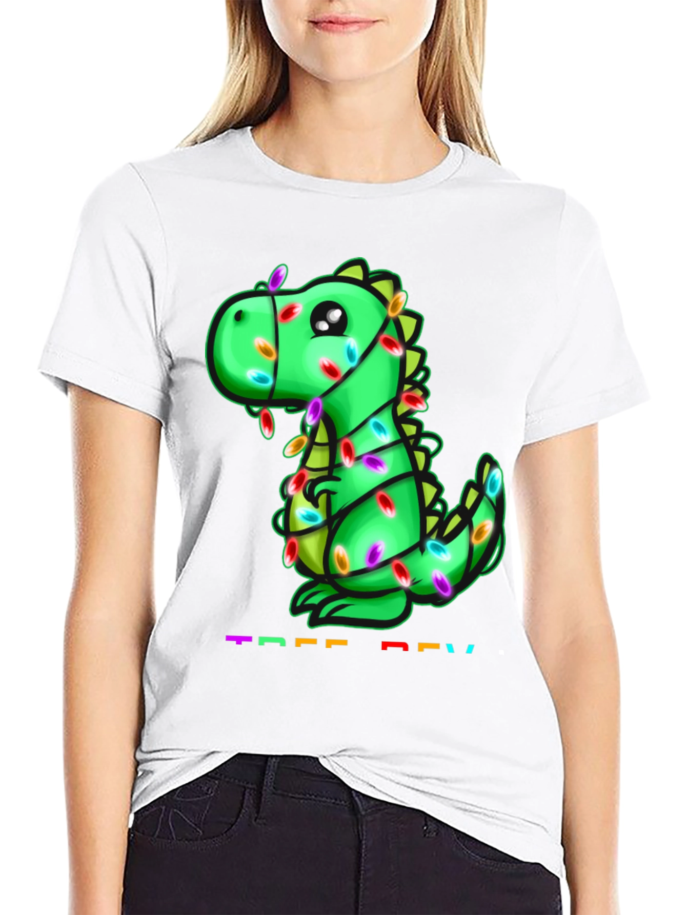 Black Festive Dino T-Shirt view 9
