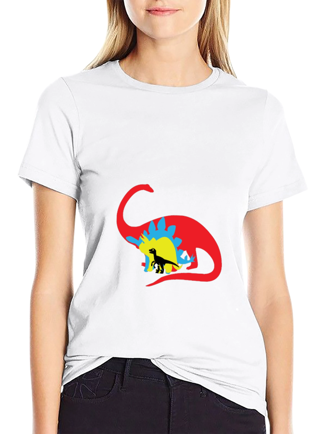 Black Dinosaur Silhouette Graphic Tee - Black view 9