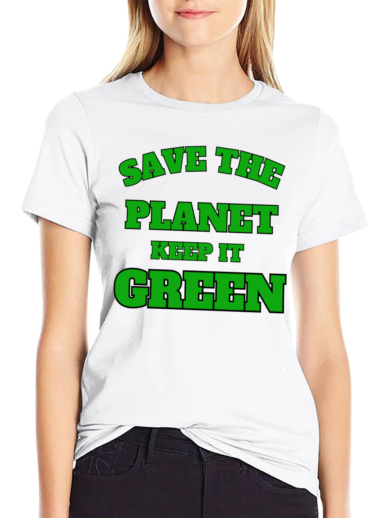 Black Eco-Friendly Save the Planet T-Shirt view 9