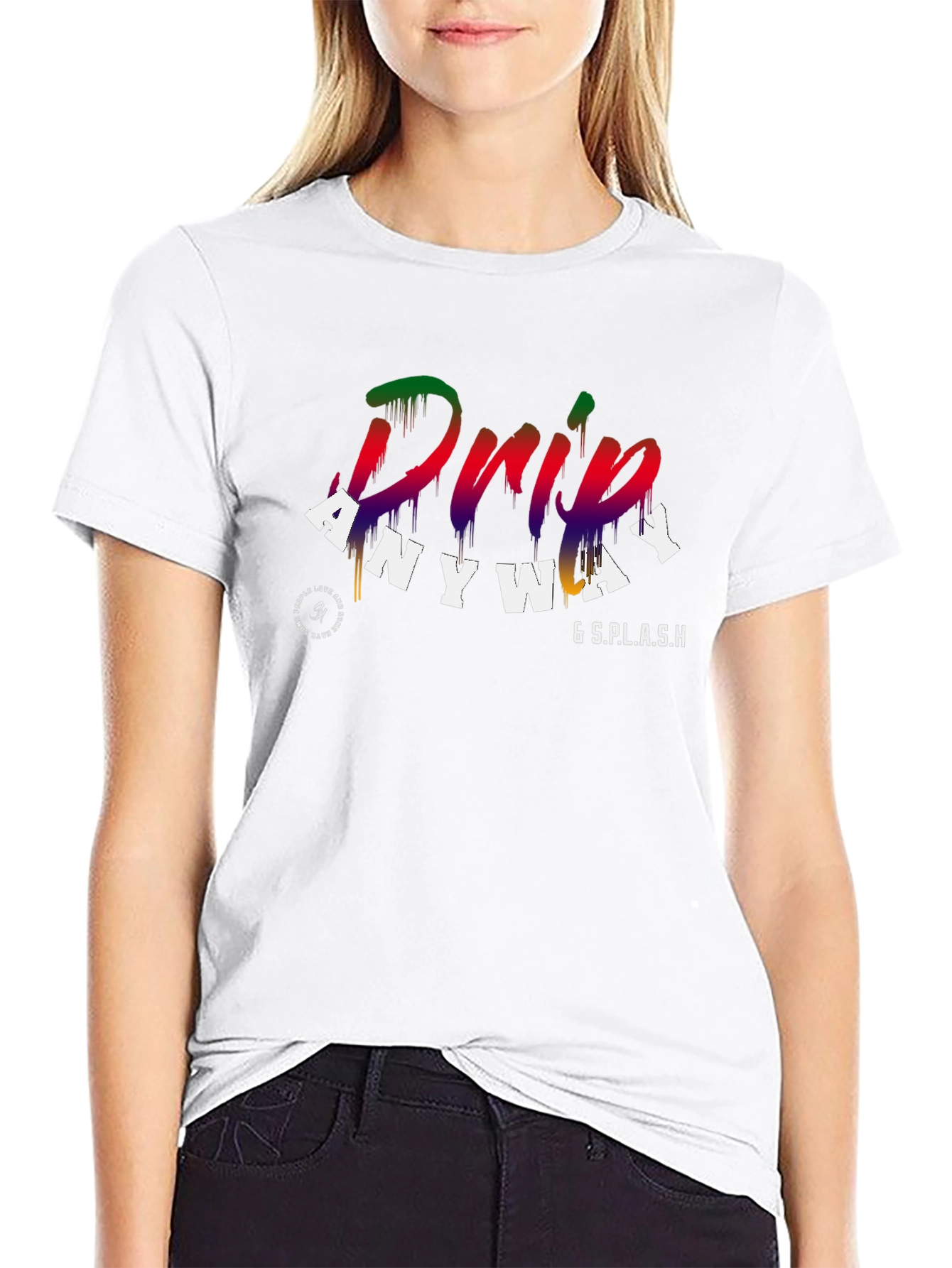 Black Drip Anyway Graphic T-Shirt view 9