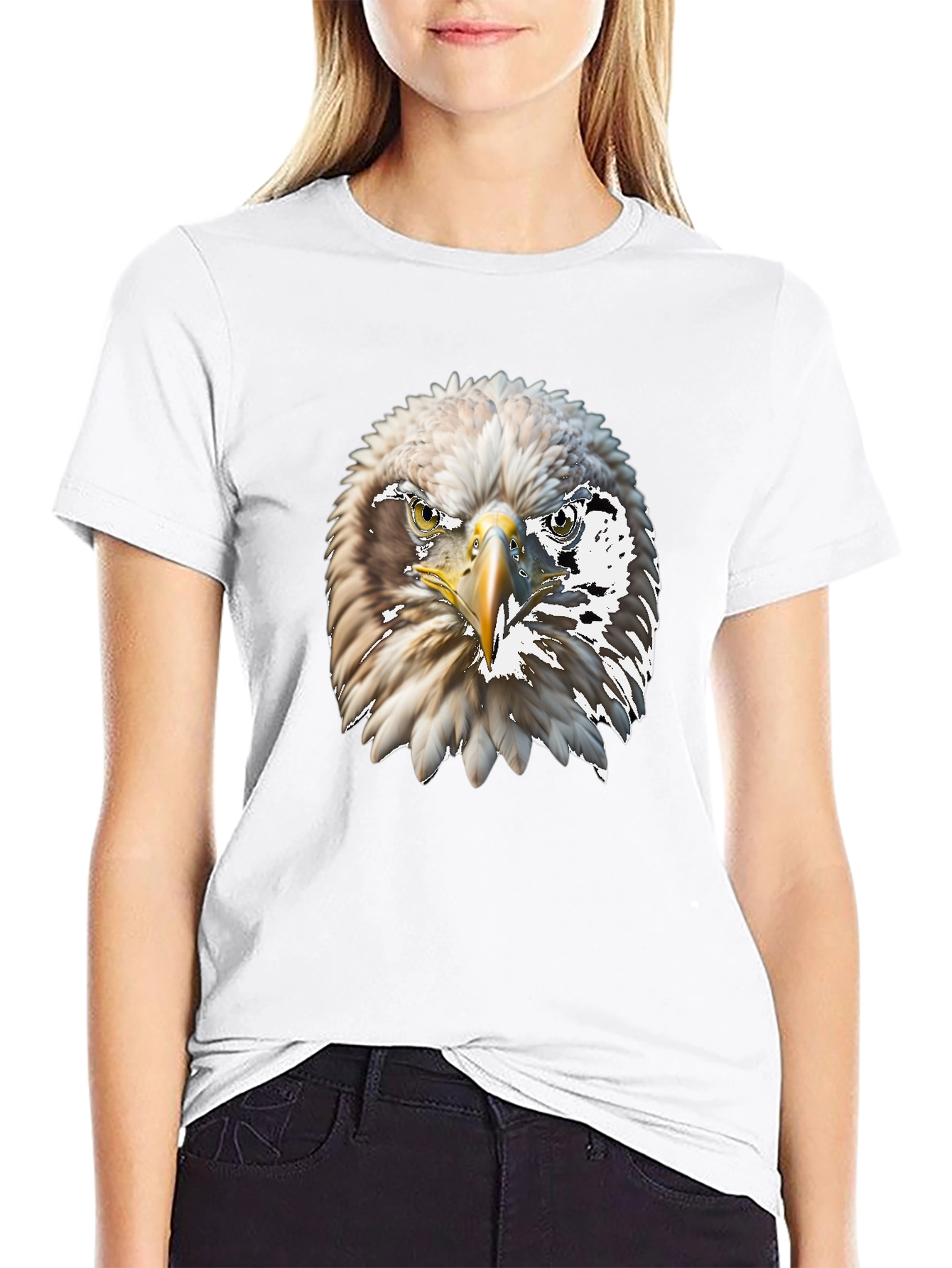 Black Eagle Graphic Tee - Bold Bird of Prey Design view 9