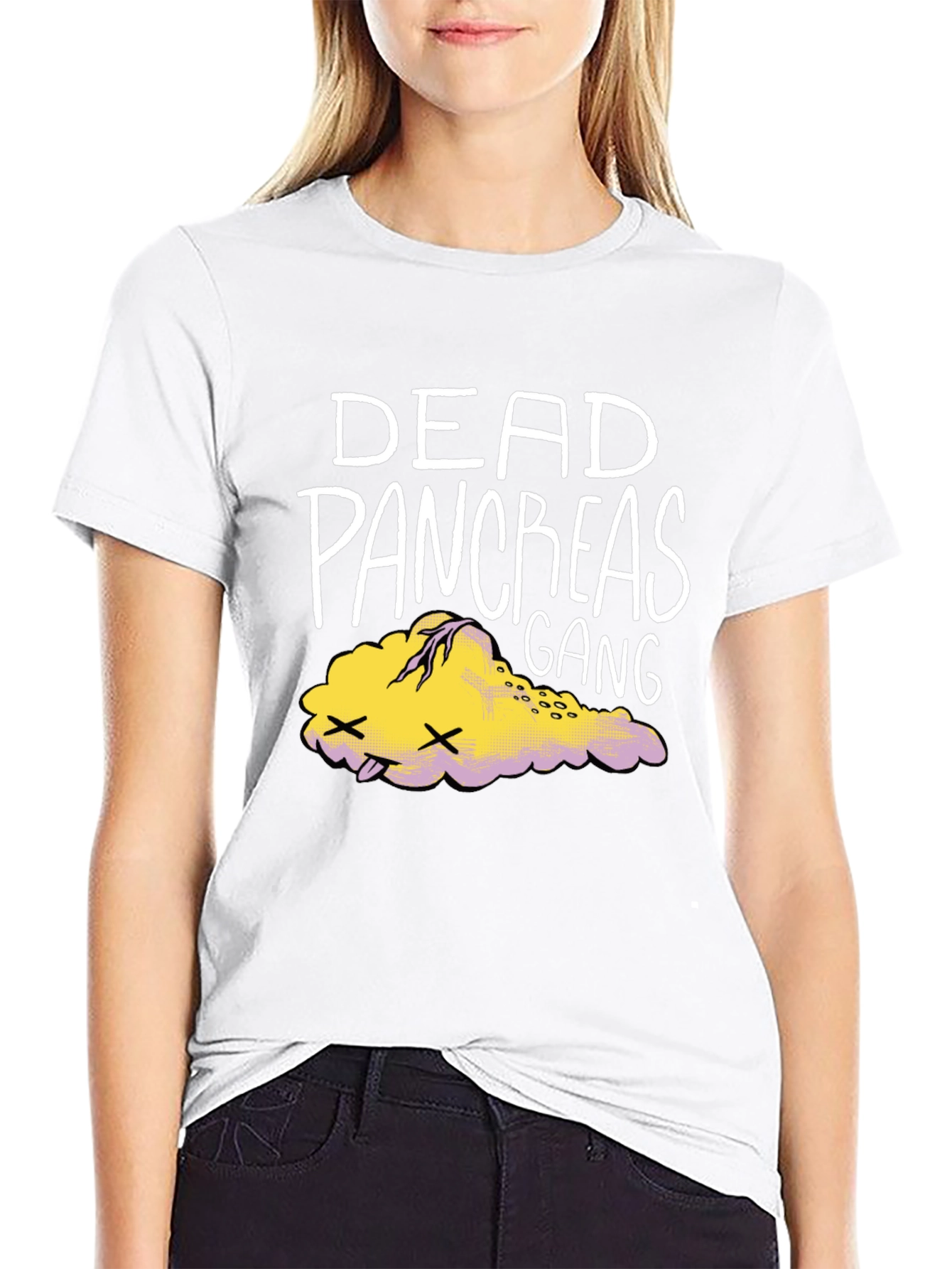 Black Dead Pancreas Gang T-Shirt - Black Graphic Tee view 9