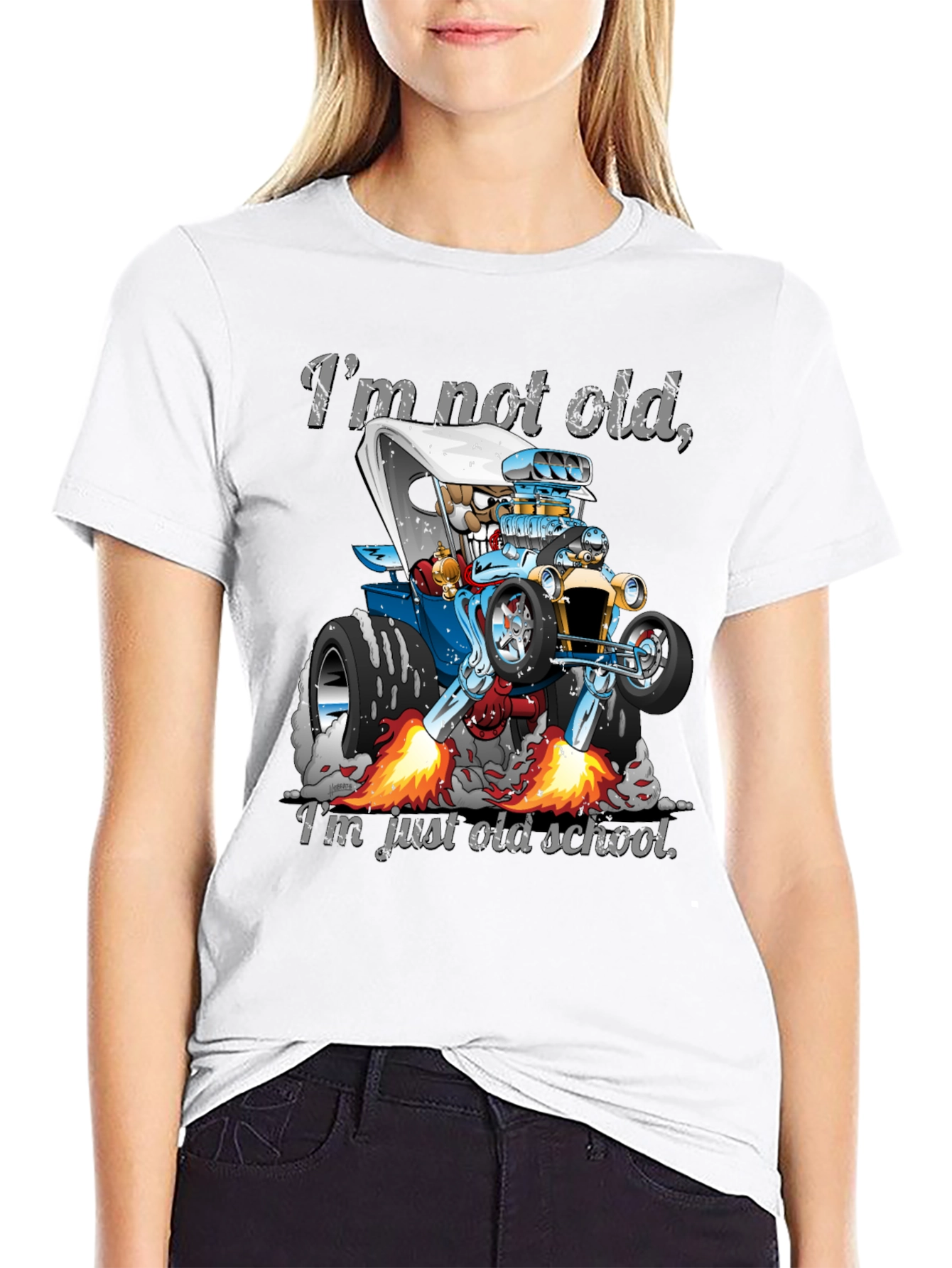 Black I'm Not Old, Just Old School Car T-Shirt view 9