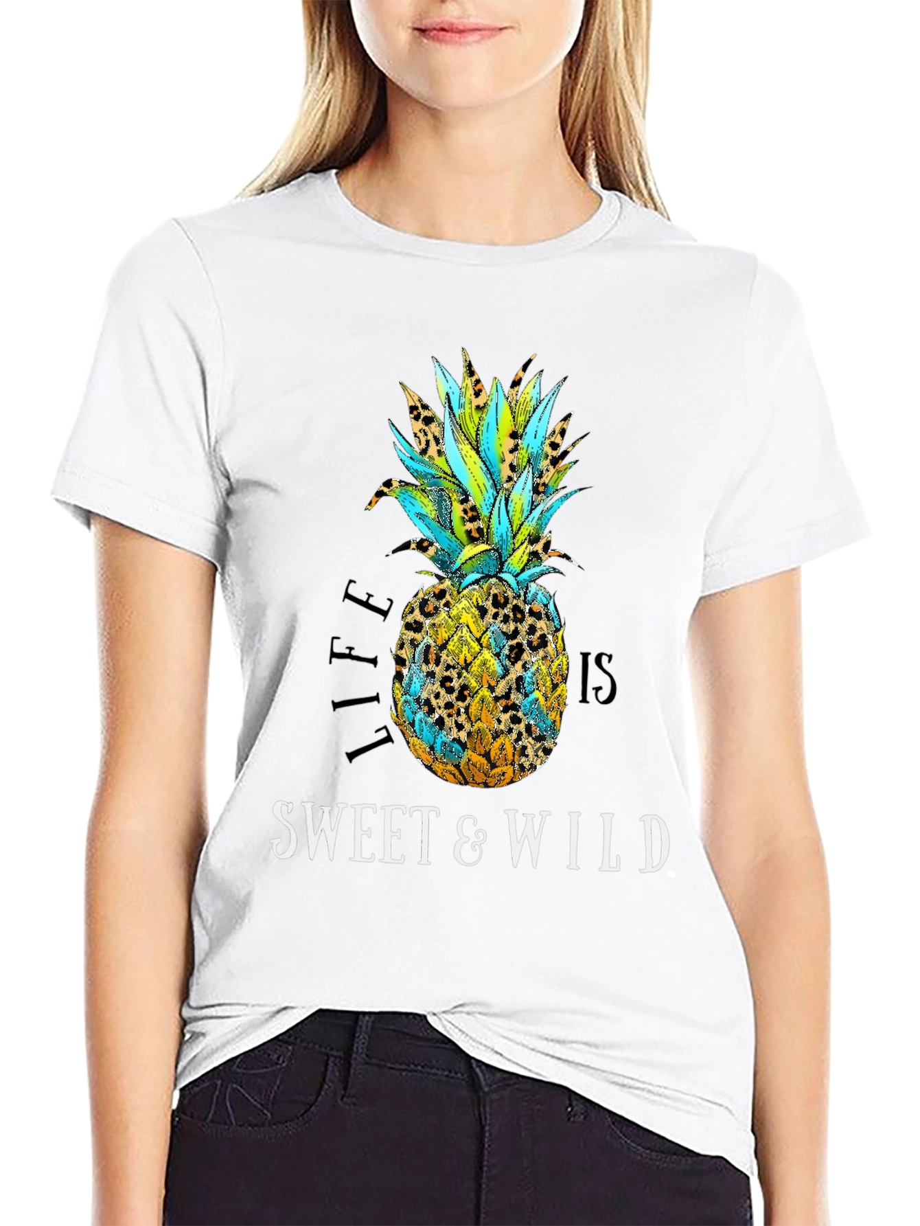 Black Sweet & Wild Pineapple Graphic Tee view 9