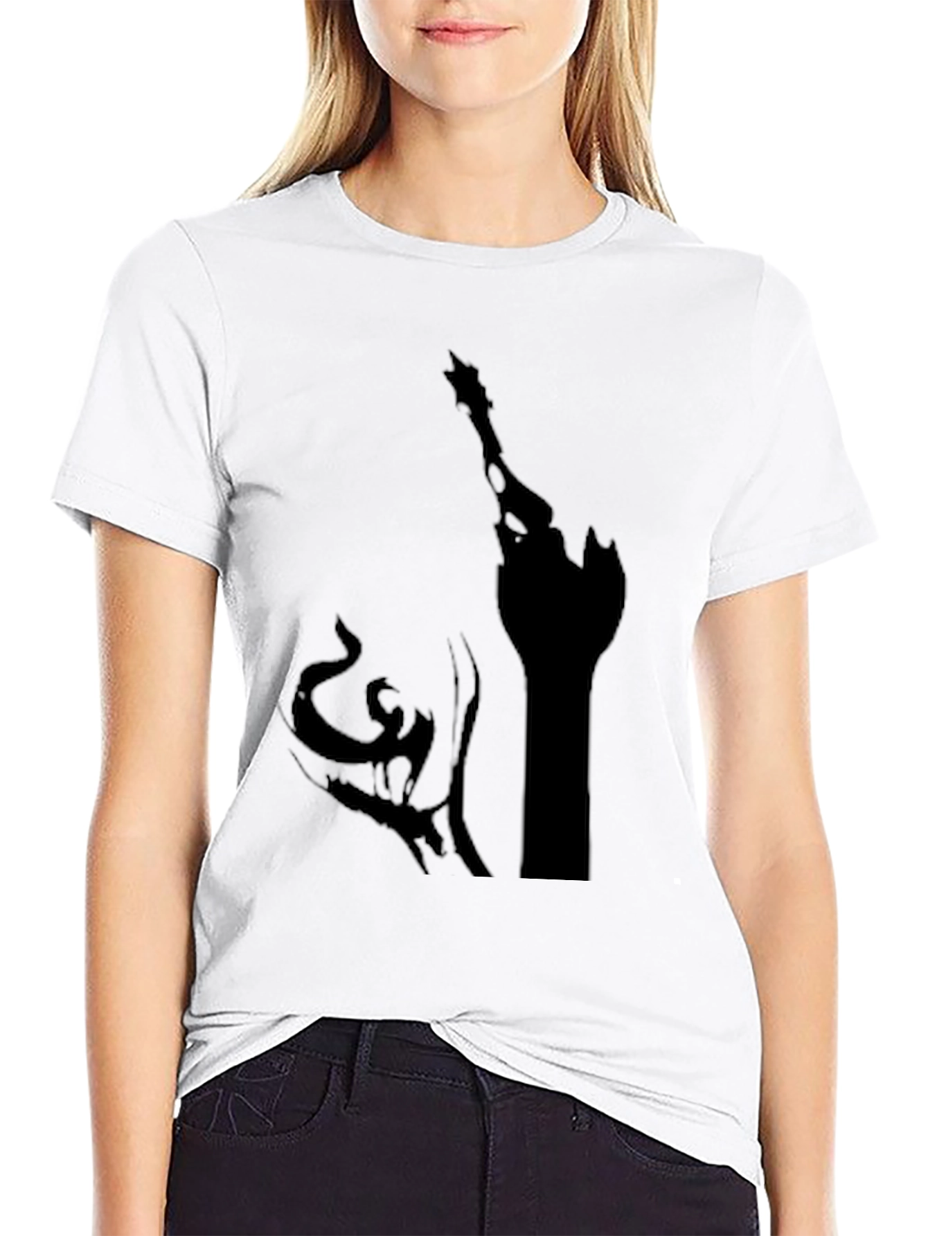 Black Men's Black Graphic Tee - Fantasy Castle Design view 9