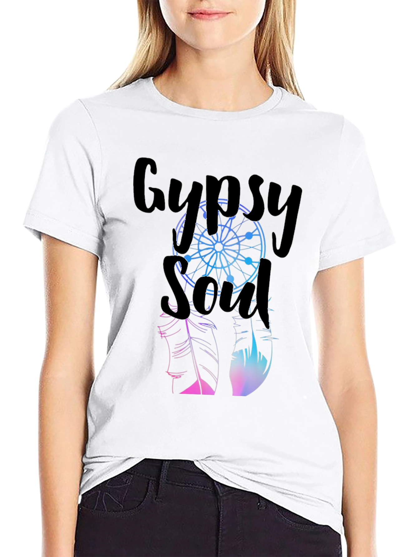 Black Gypsy Soul Graphic T-Shirt - Casual Style view 9
