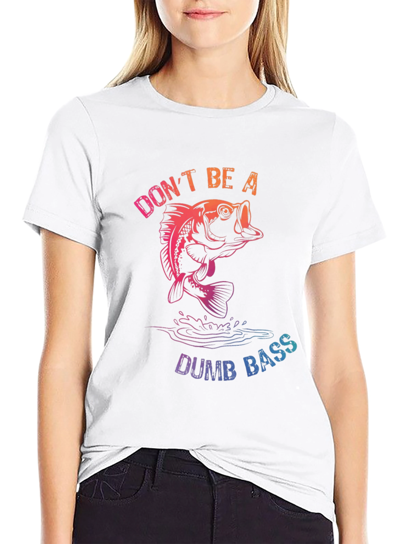 Black Don't Be a Dumb Bass T-Shirt - Fishing Humor view 9
