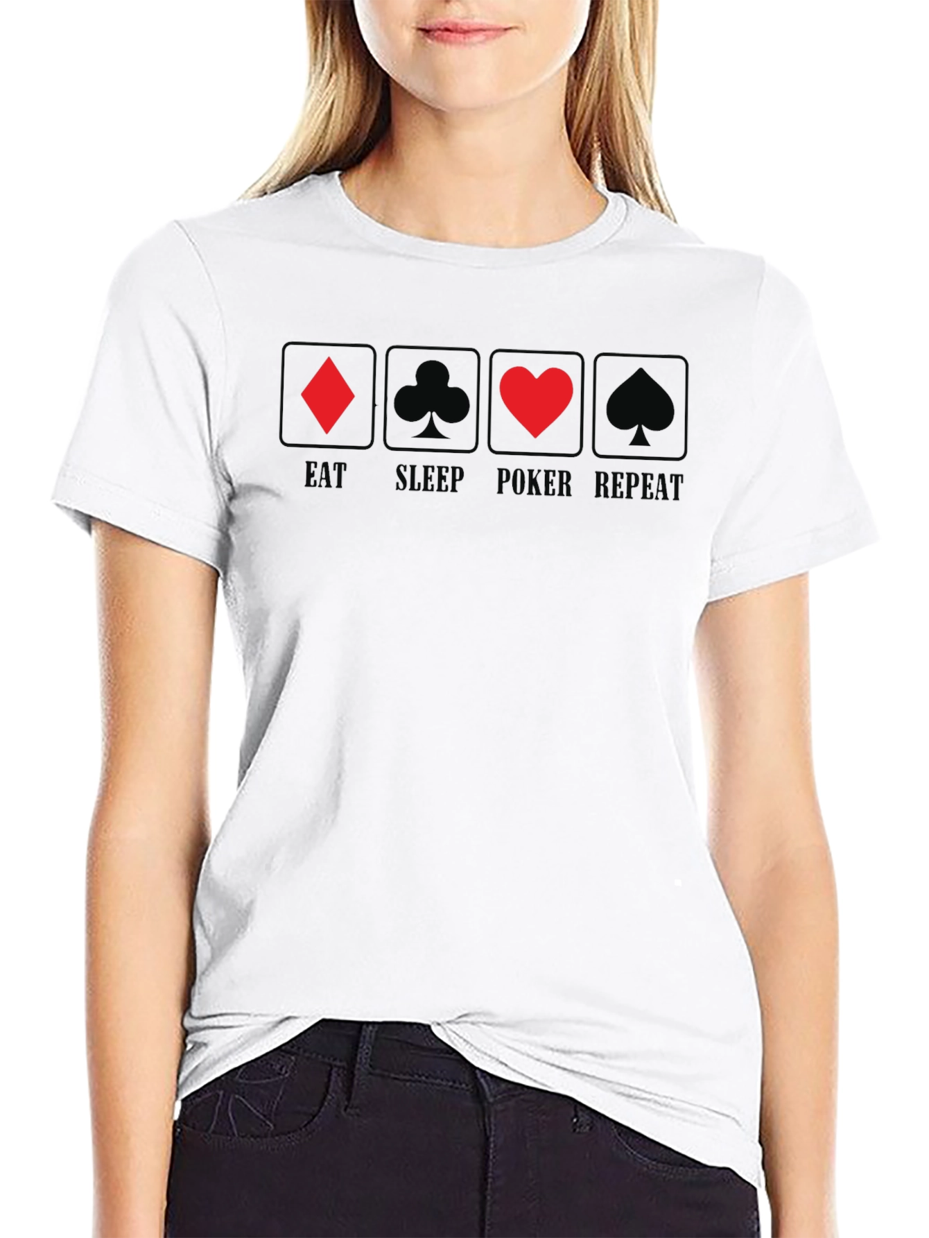 Black Eat Sleep Poker Repeat T-Shirt view 9