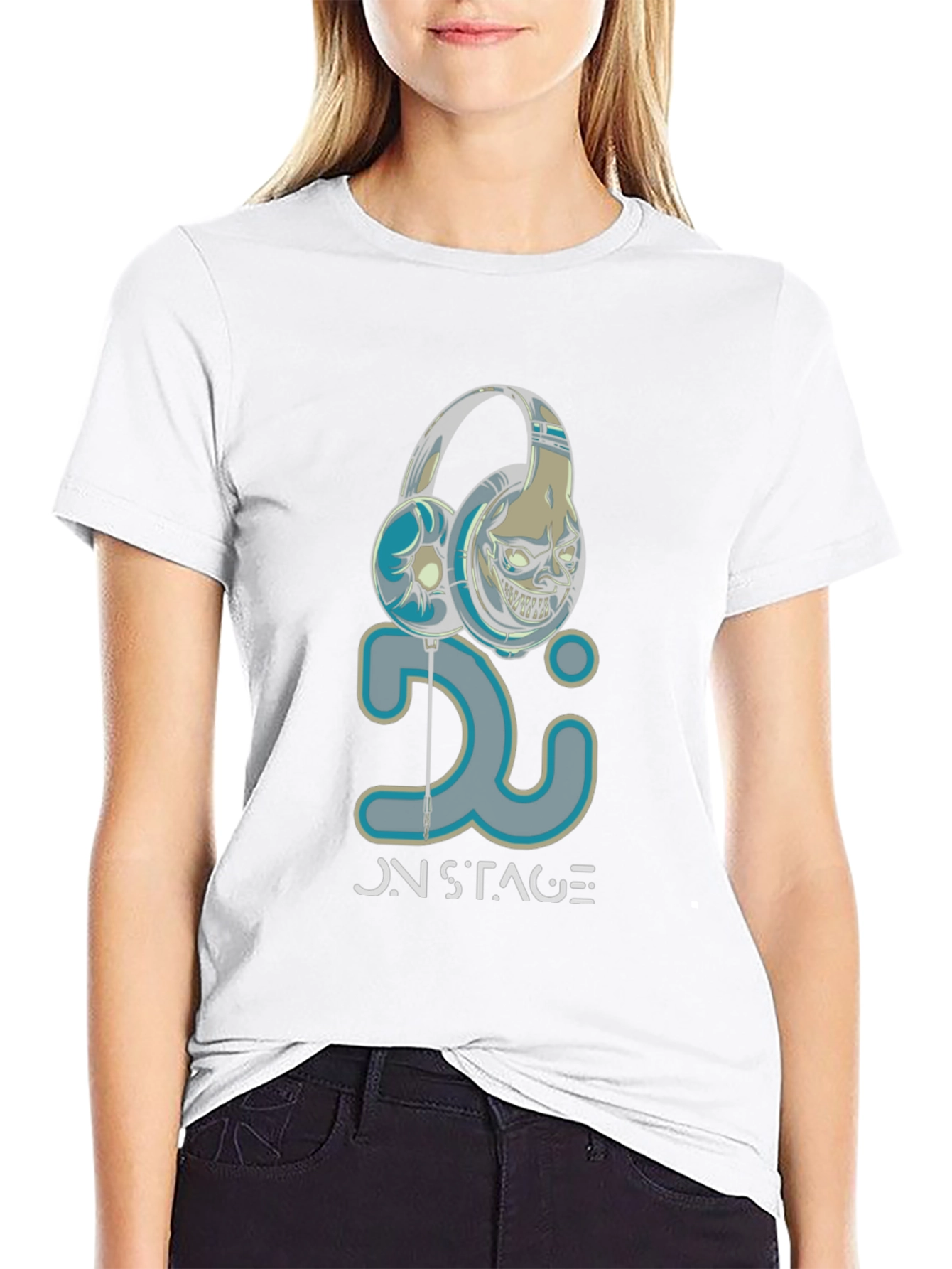 Black DJ Onstage Graphic Tee - Black Cotton Blend view 9