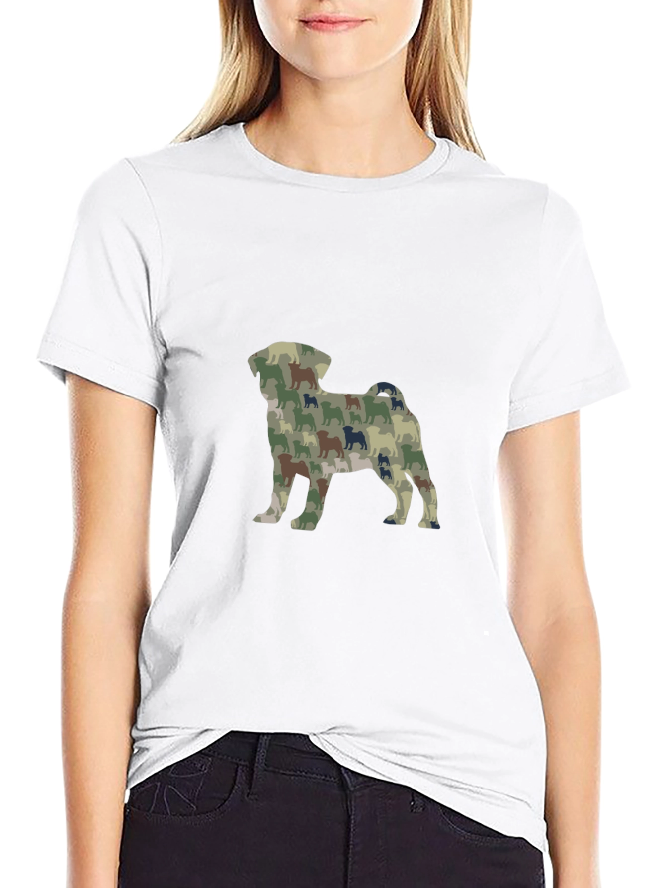 Black Dog Camo Print Black T-Shirt view 9