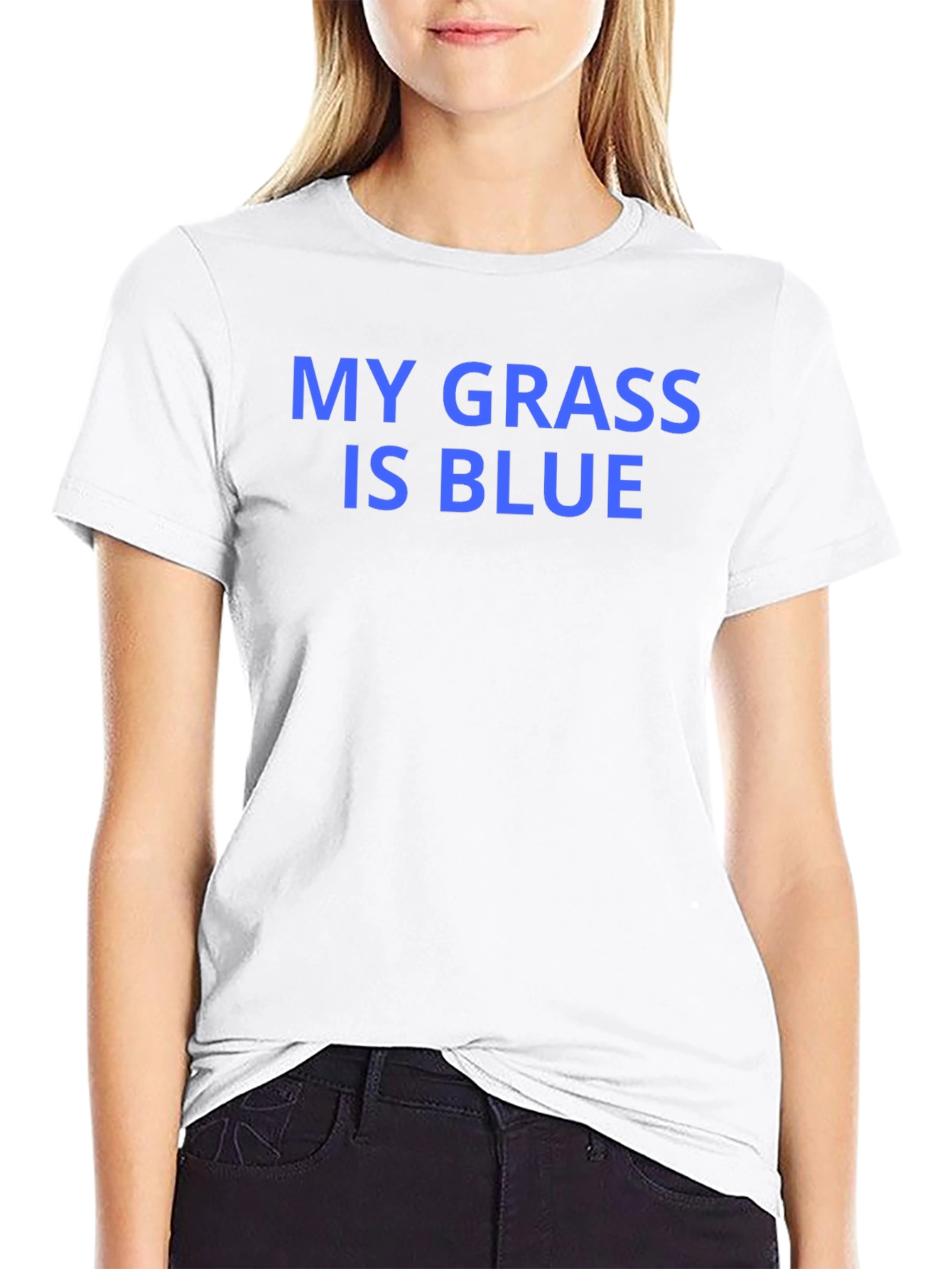 Black My Grass is Blue Graphic T-Shirt view 9