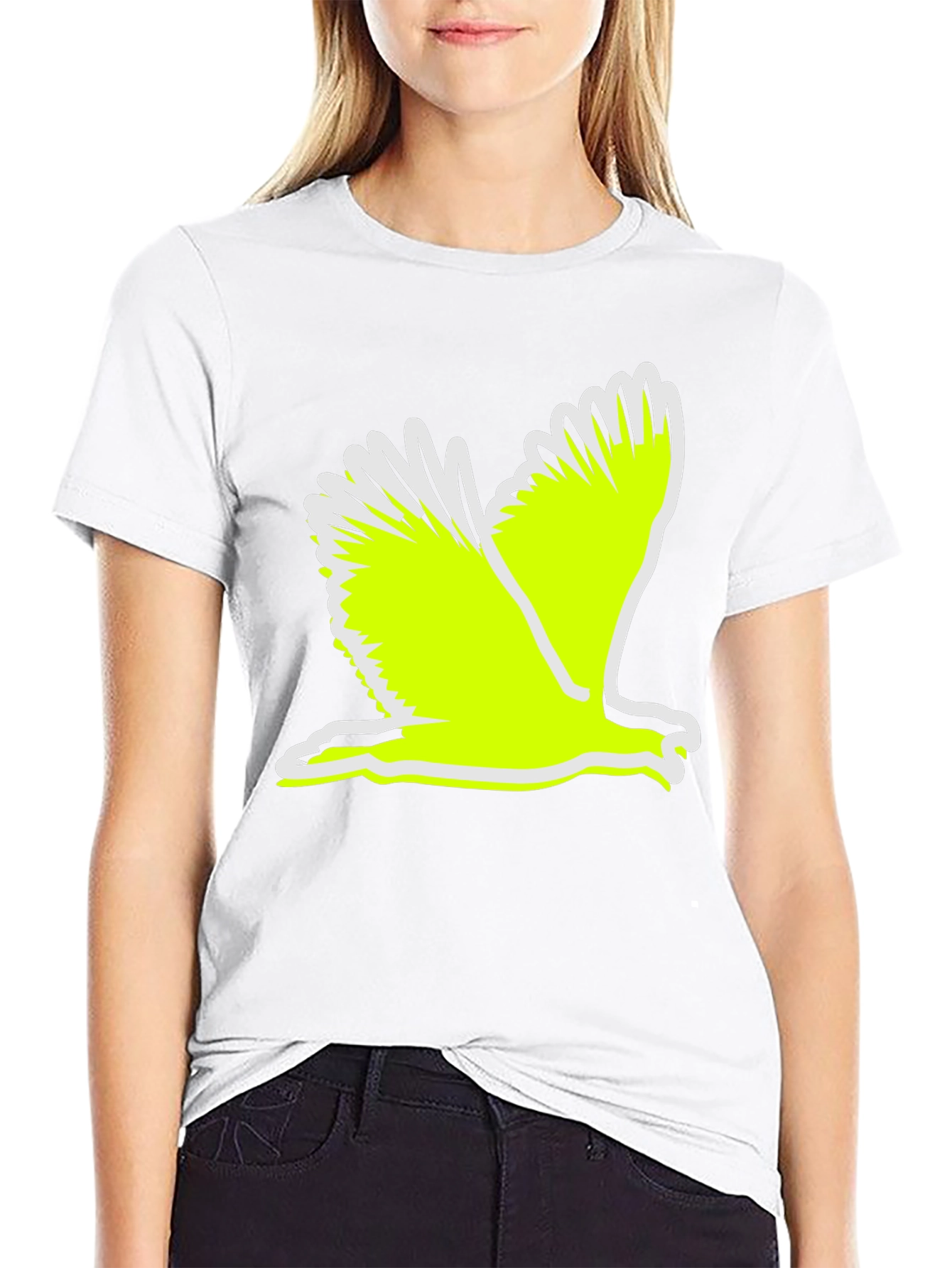 Black Black T-Shirt with Flying Bird Graphic view 9