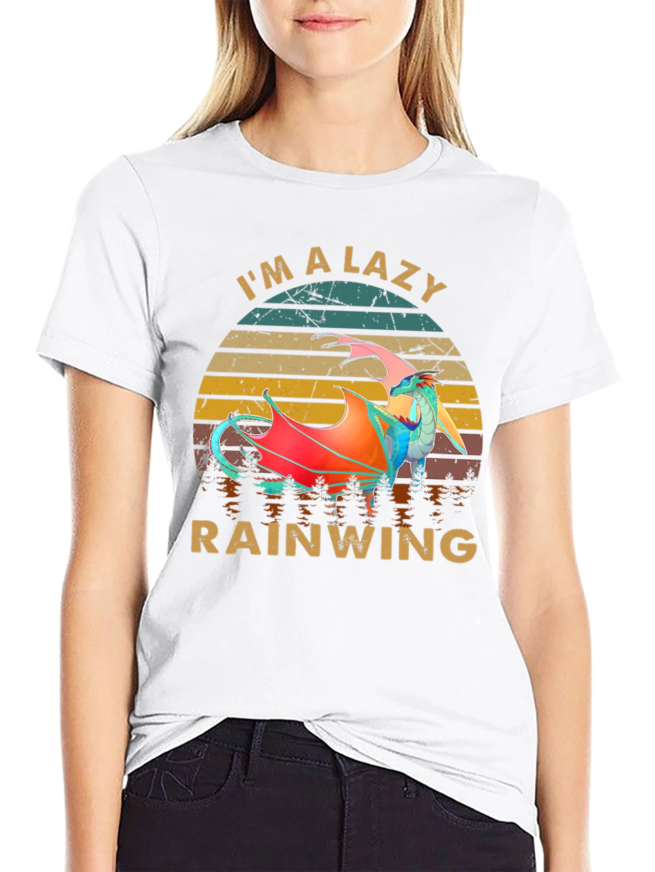 Black I'm a Lazy Rainwing Graphic T-Shirt view 9