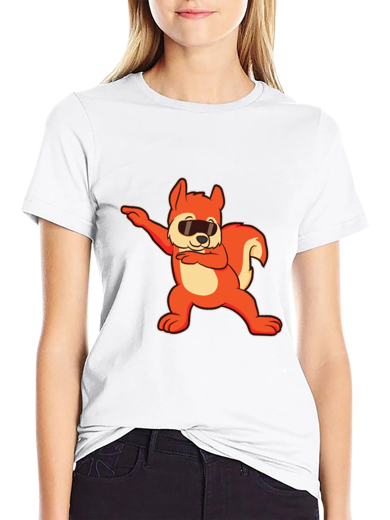 Black Dabbing Squirrel Graphic Tee - Cool & Fun view 9