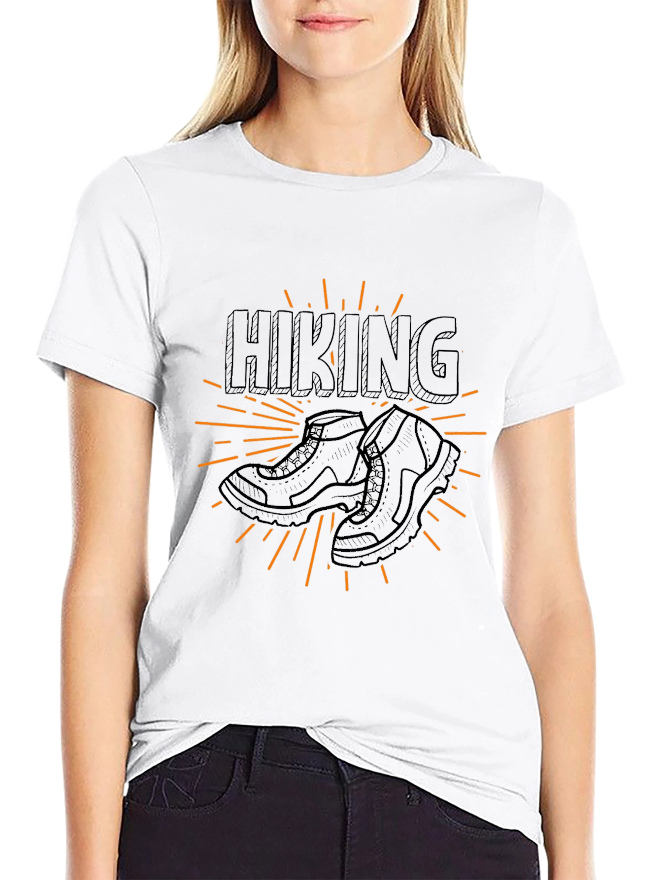 Hiking Boots Graphic Tee - Black Cotton T-Shirt - 9