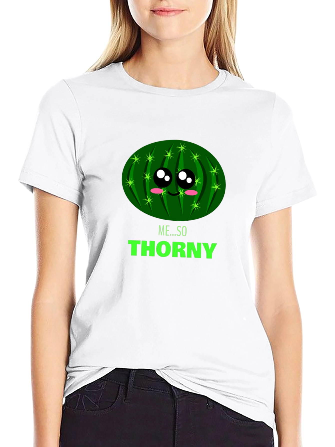 Black Me... So Thorny Black T-Shirt - Funny Cactus Graphic Tee view 9