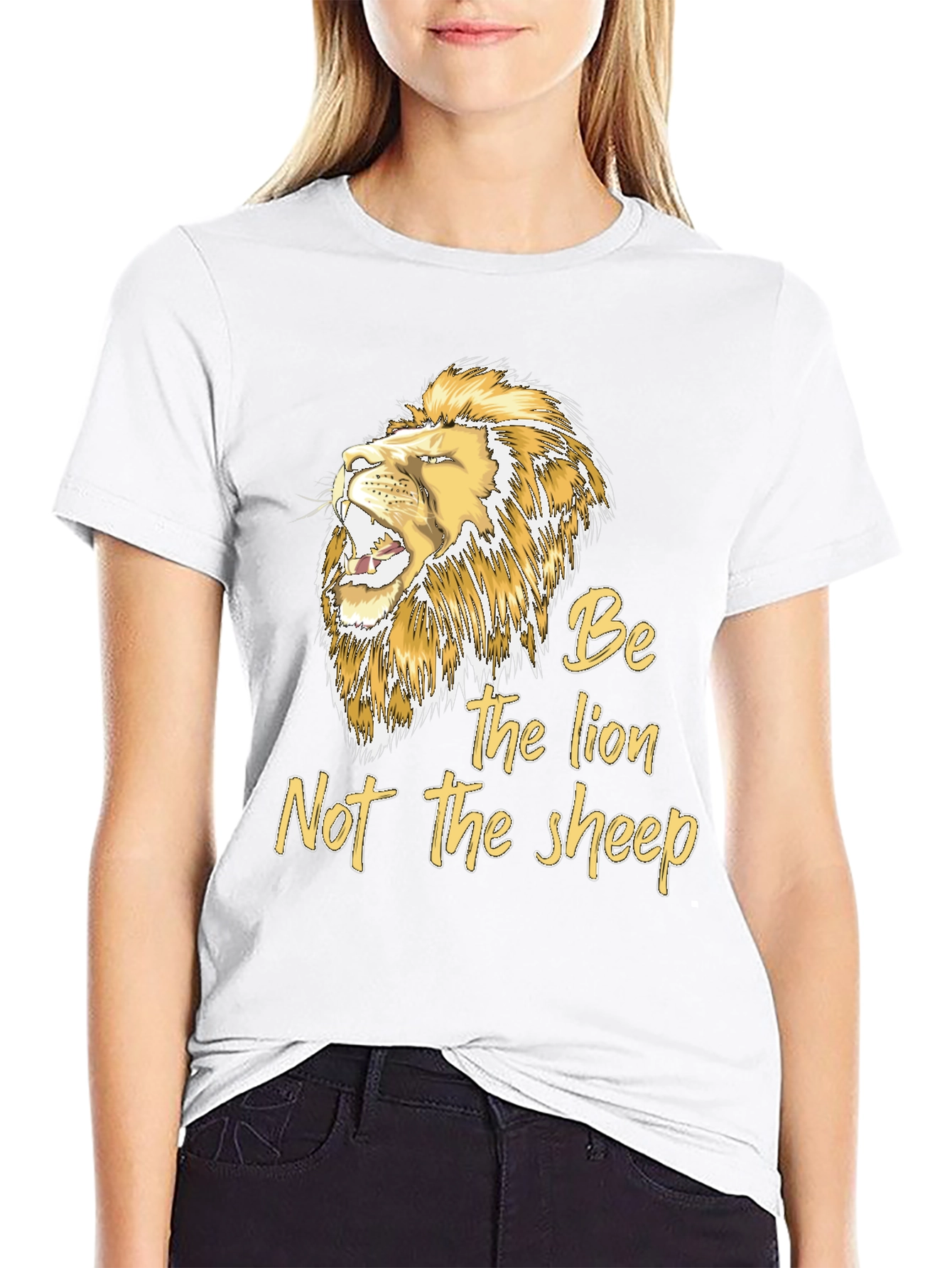 Black Be The Lion T-Shirt - Motivational Graphic Tee view 9