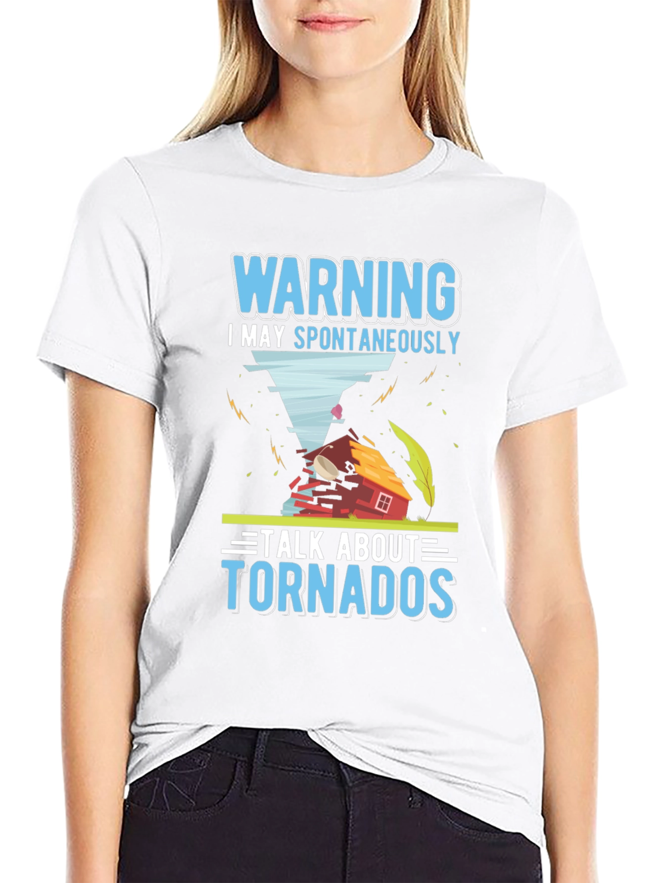 Black Warning Tornadoes Graphic T-Shirt view 9