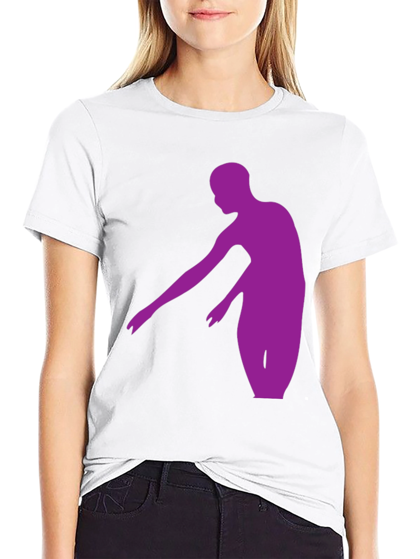 Black Purple Dancer Graphic Tee - Stylish Men's Black T-Shirt view 9