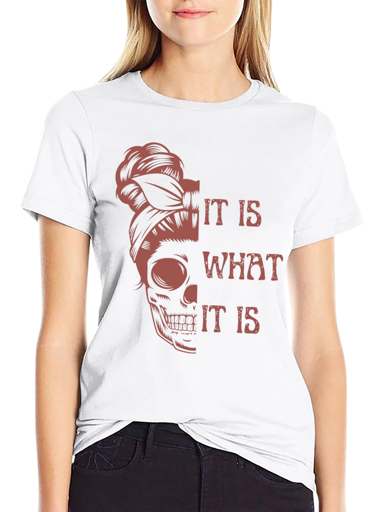 Black Skull Graphic Tee - It Is What It Is - Unisex view 9