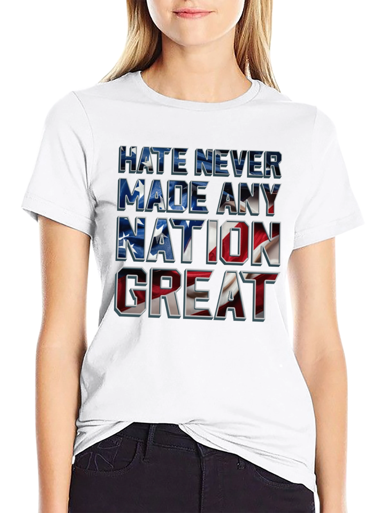 Black Hate Never Made Any Nation Great T-Shirt view 9