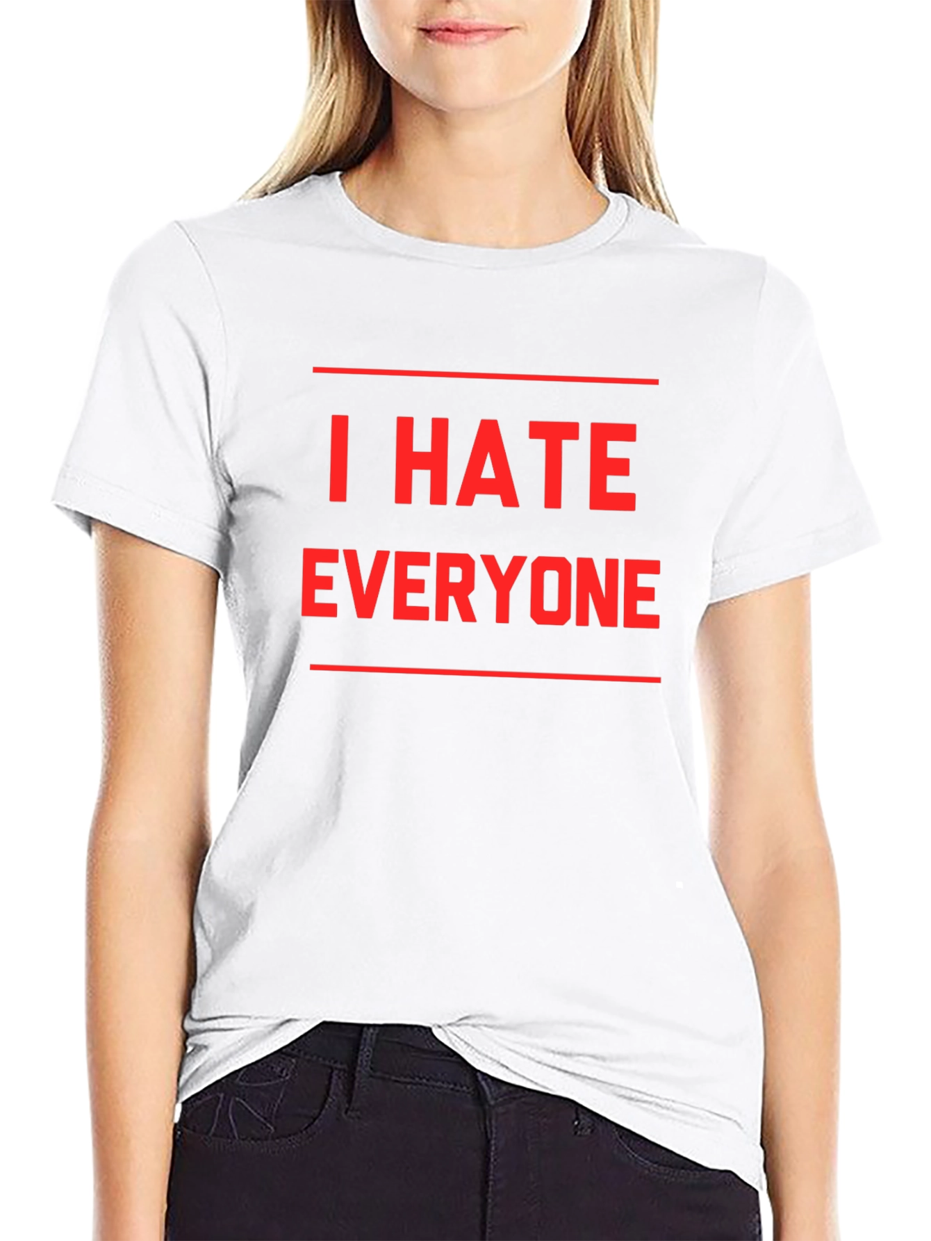 Black I Hate Everyone Graphic T-Shirt - Black view 9