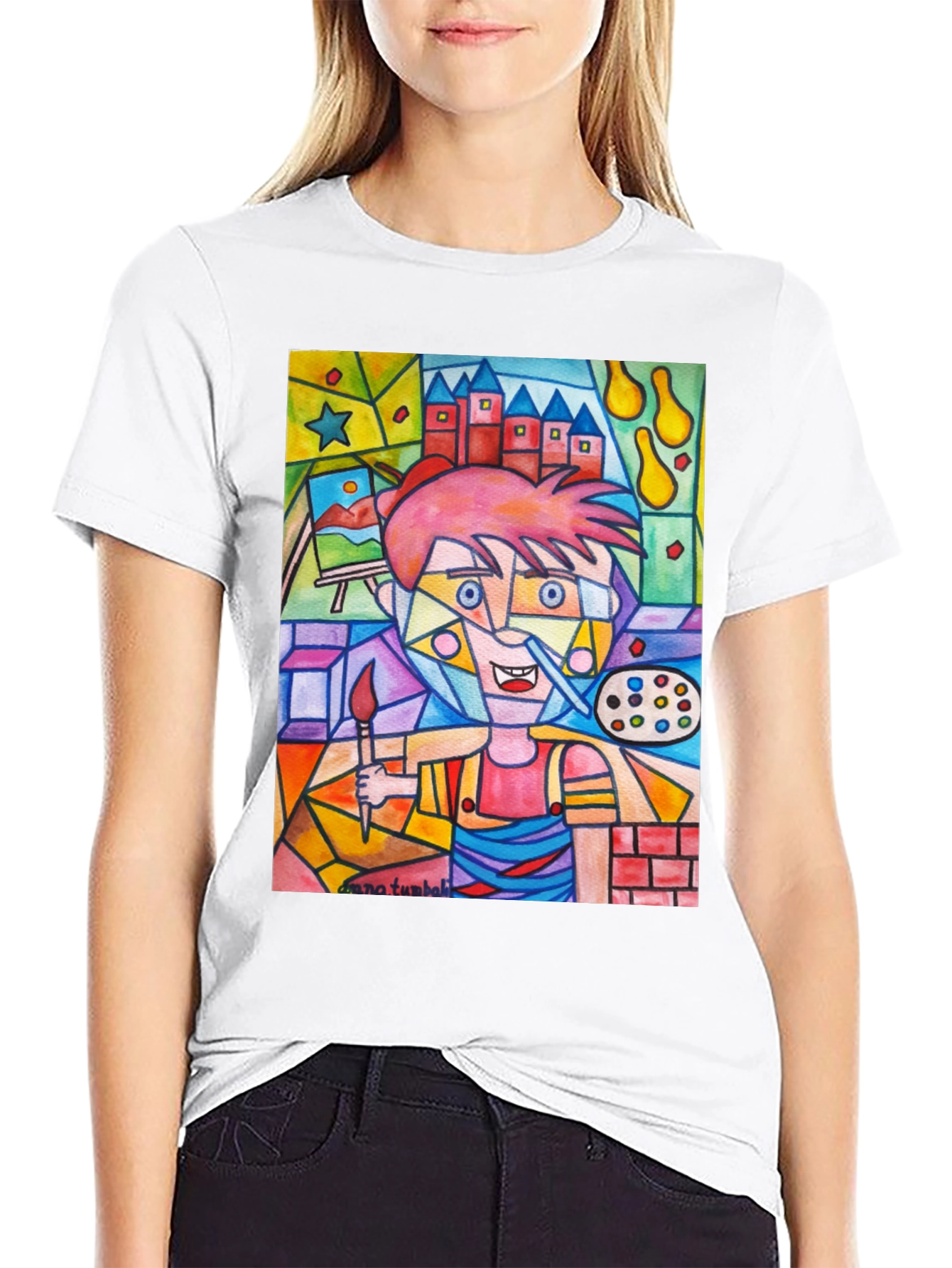 Black Artistic Painter Graphic Tee view 9