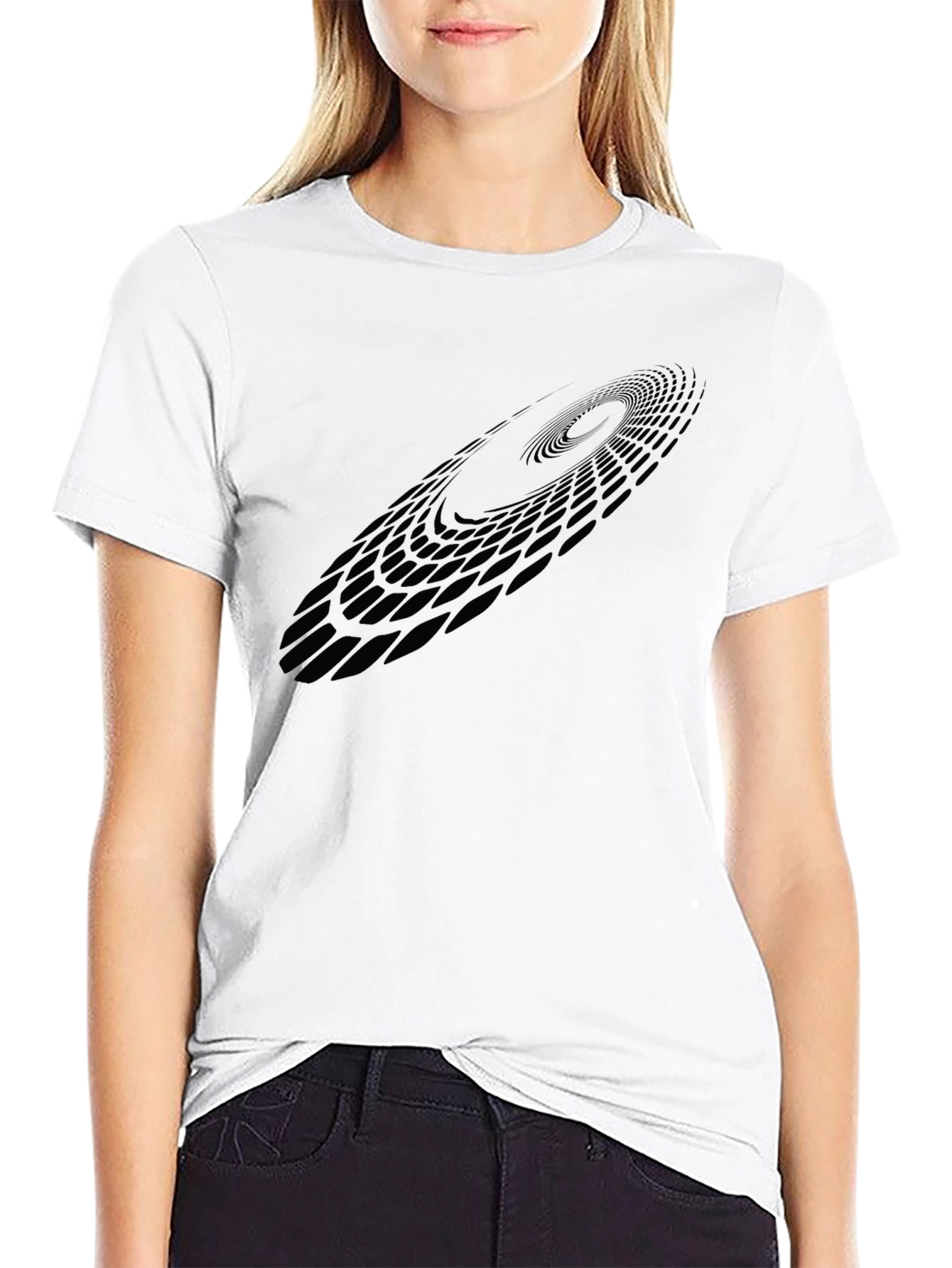 Black Abstract Black Hole Graphic T-Shirt view 9