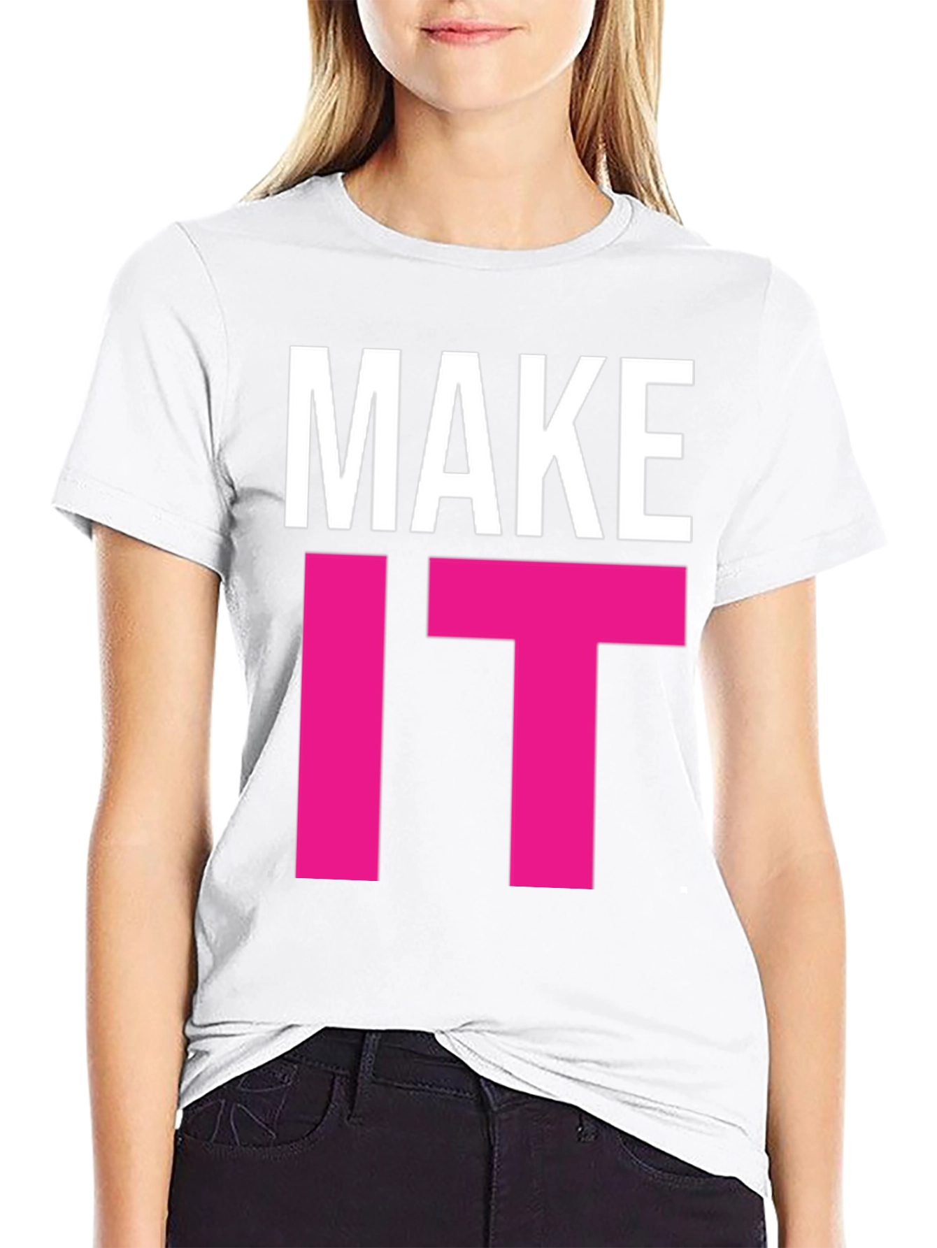 Black Make It Happen Graphic Tee - Bold Statement T-Shirt view 9