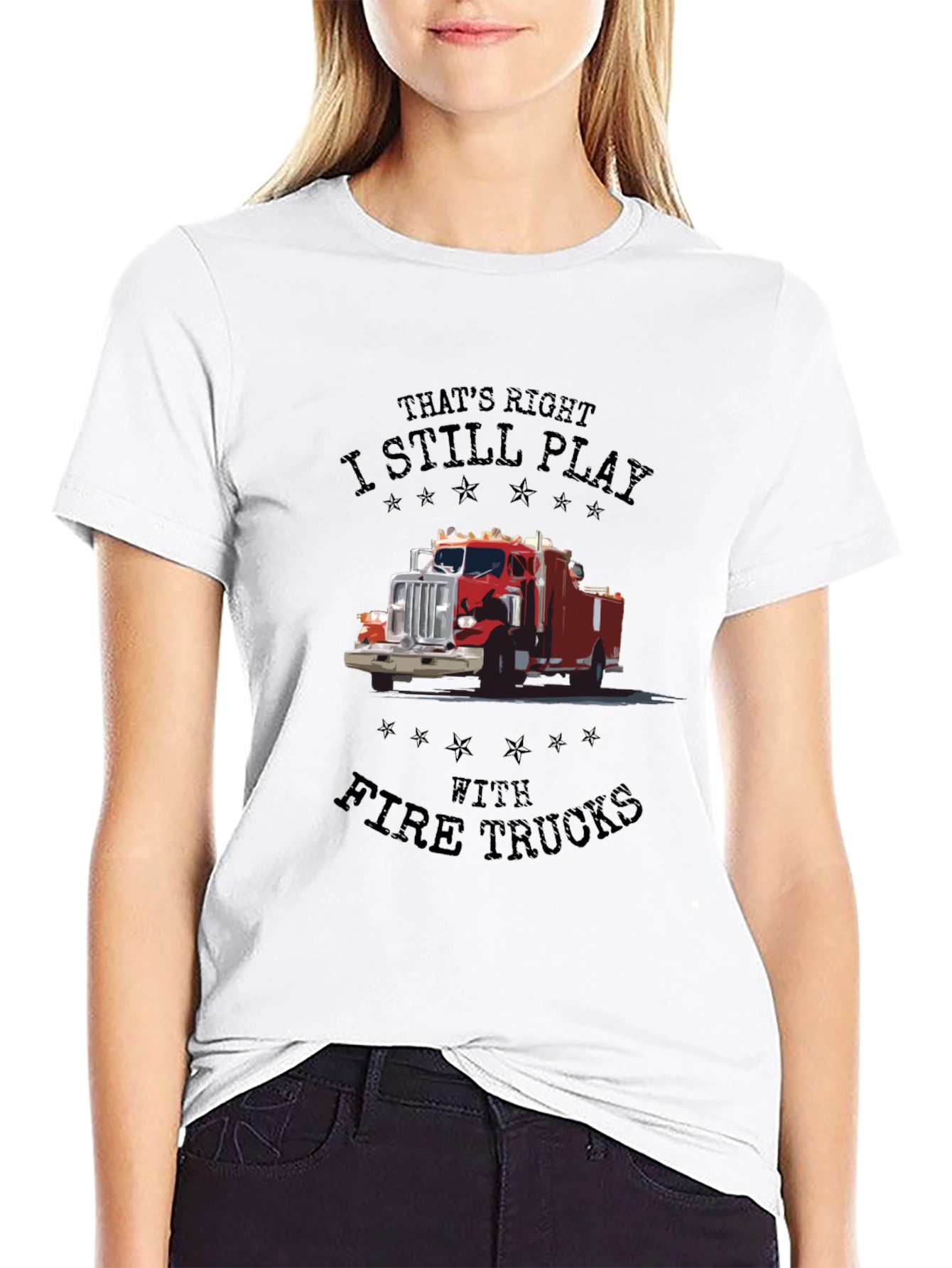 Black Fire Truck T-Shirt - I Still Play view 9