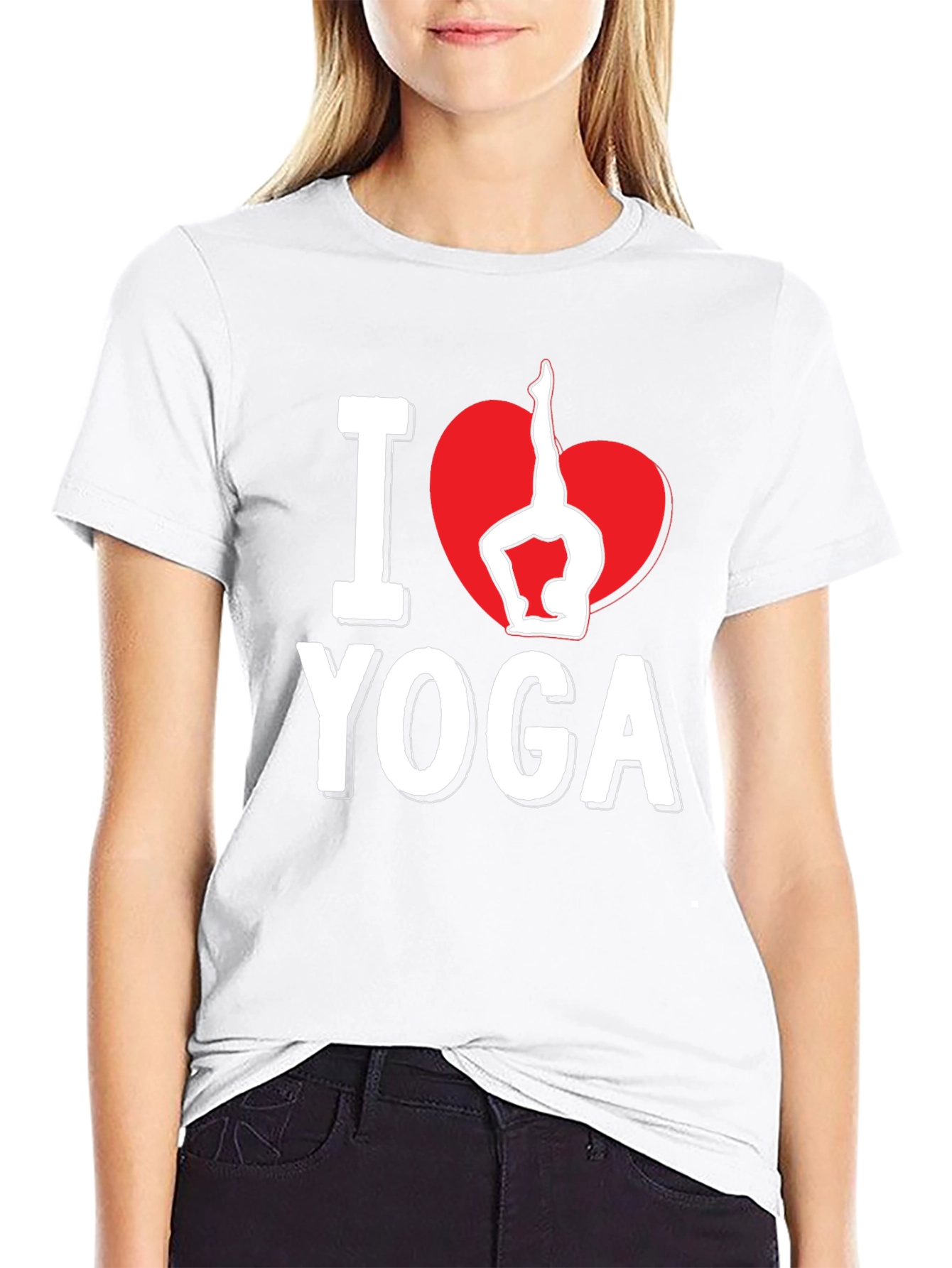 Black I Heart Yoga Black Graphic Tee view 9