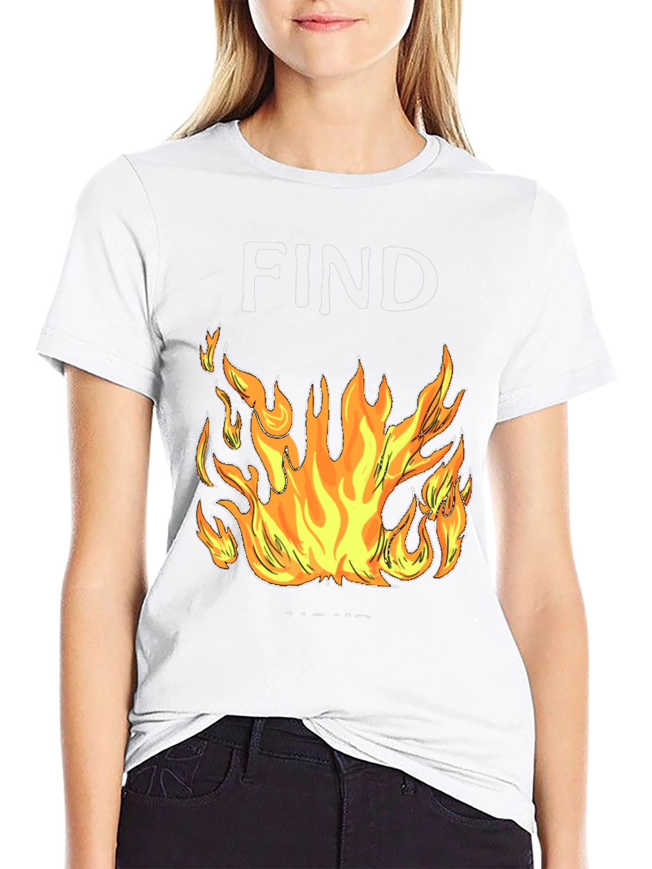 Black Find Your Fire Graphic Tee - Black Cotton Blend Shirt view 9