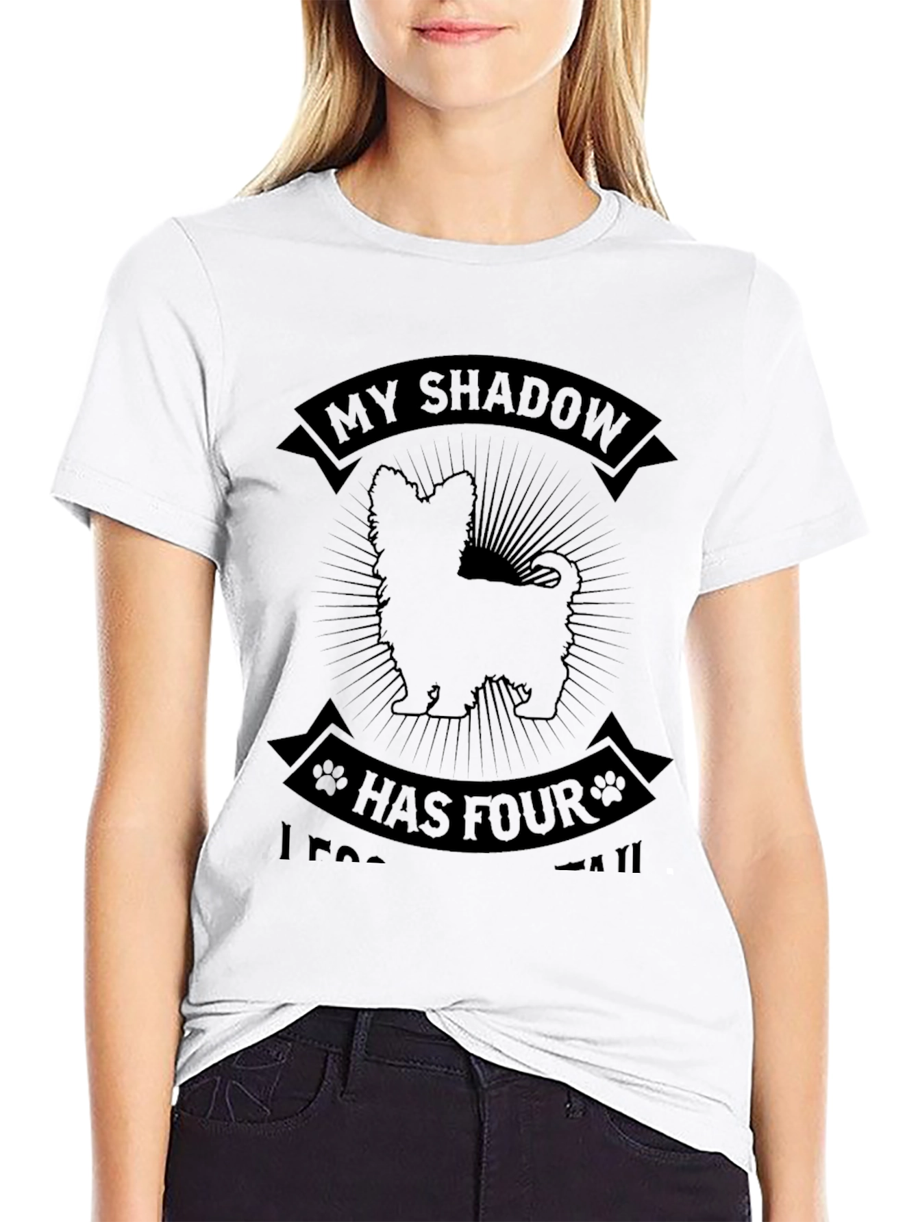 Black Dog Lover T-Shirt: My Shadow Has Four Paws view 9