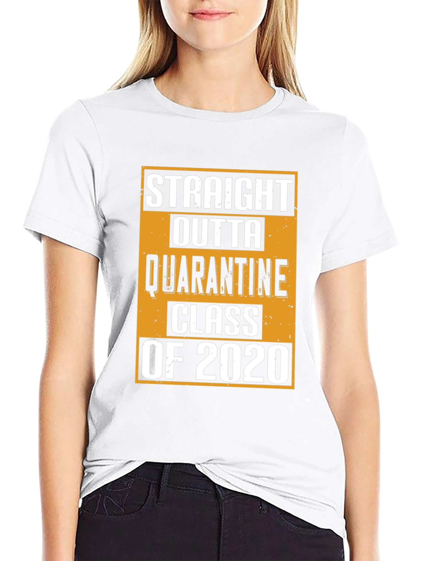 Black Straight Outta Quarantine Class of 2020 T-Shirt view 9